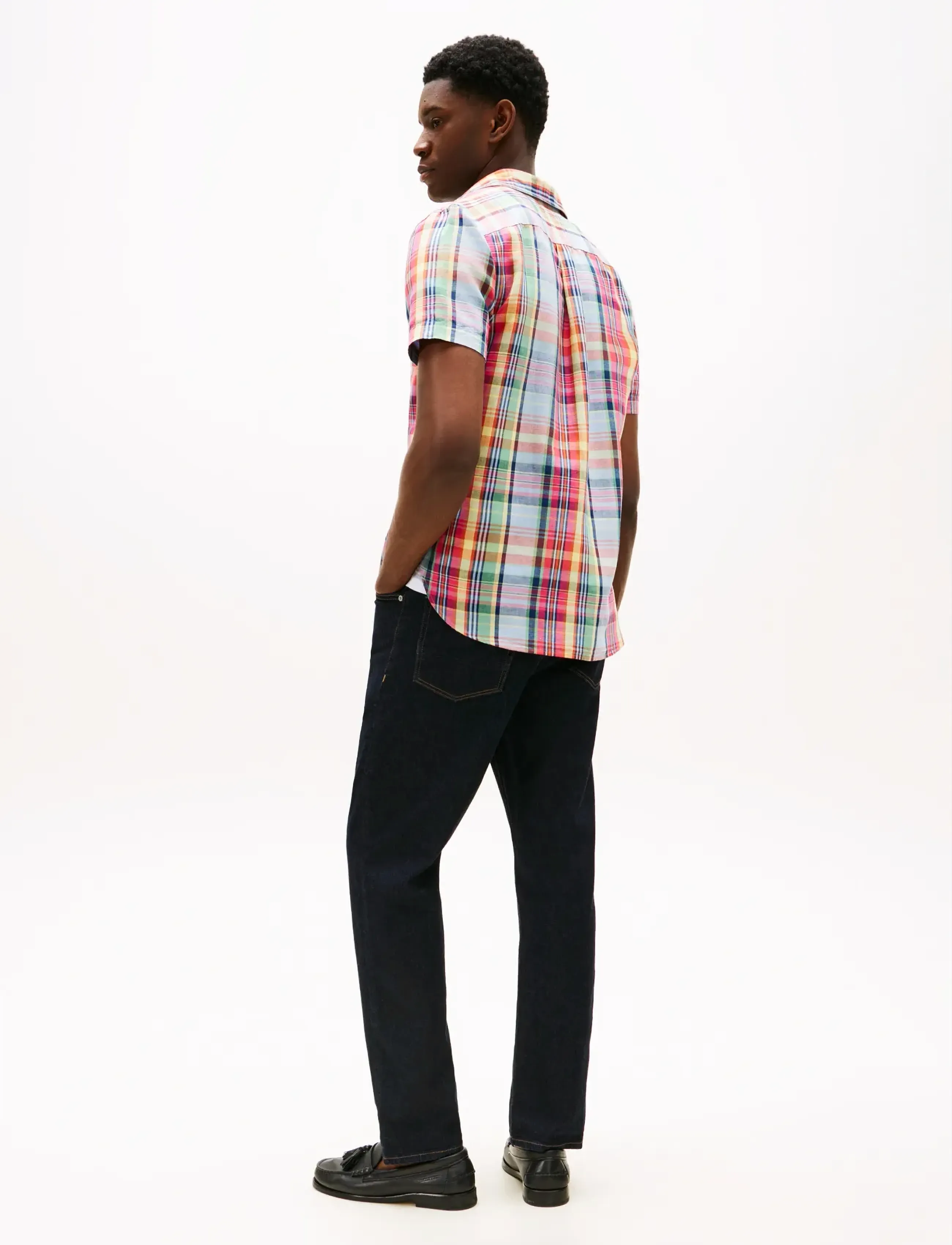 Tommy Hilfiger - LINEN BLEND MADRAS SS SHIRT - kortærmede skjorter - brilliant orange multi   check - 2