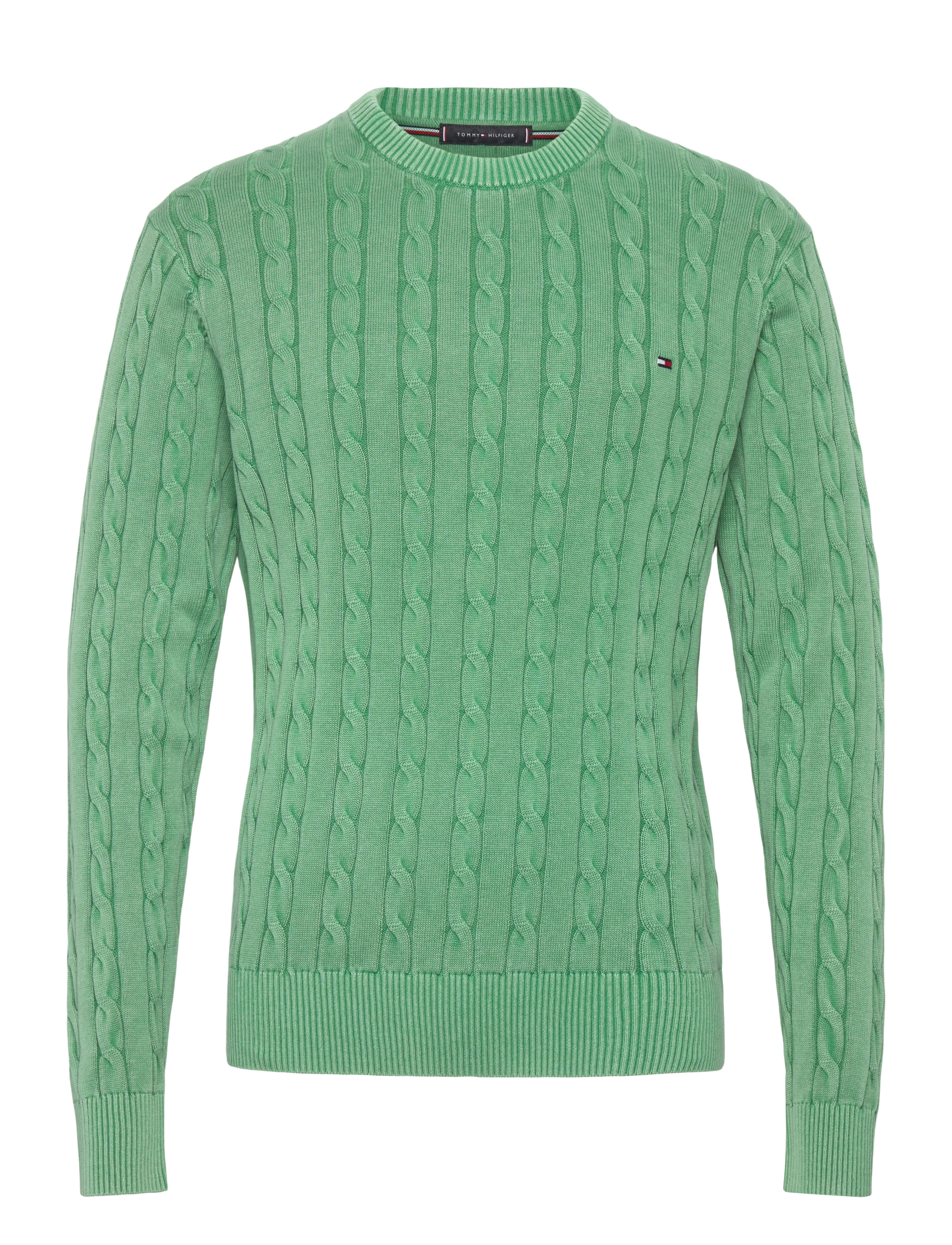 Tommy Hilfiger CLASSIC CABLE GMD C NK - Rundhals - FORT GREEN / green