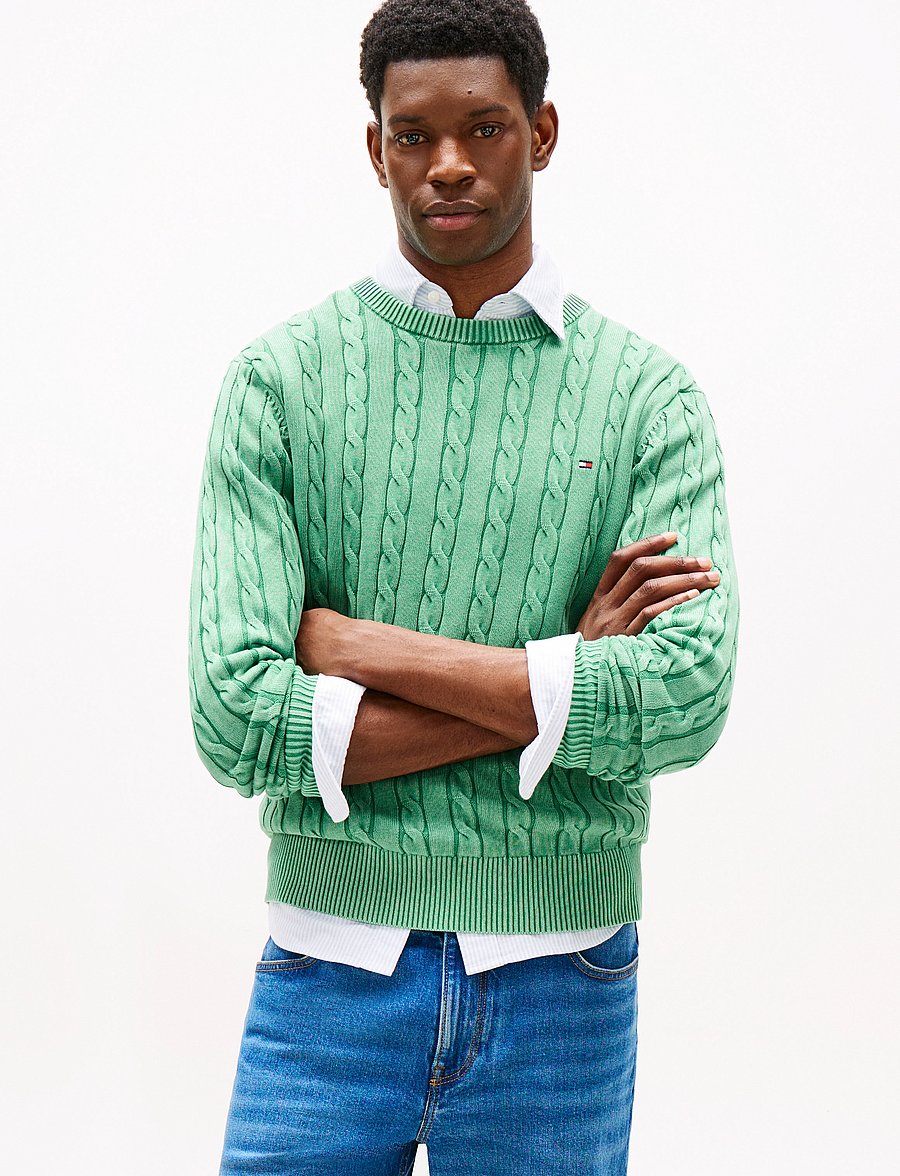 Tommy Hilfiger - CLASSIC CABLE GMD C NK - Ümara kaelusega - fort green - 0