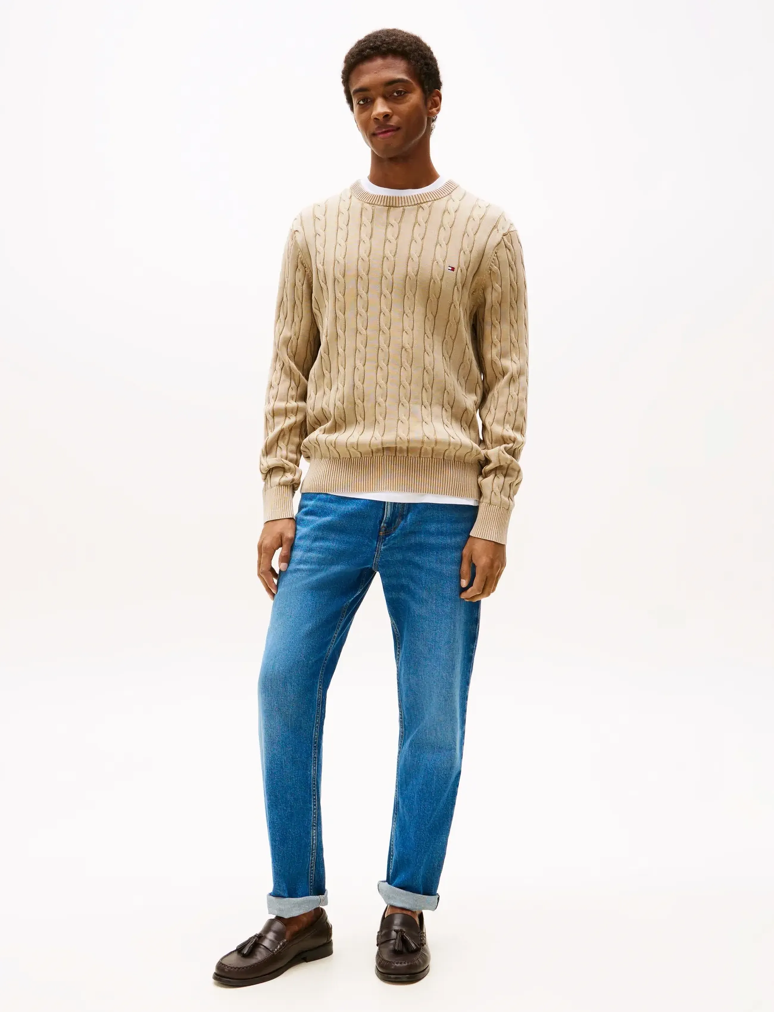 Tommy Hilfiger - CLASSIC CABLE GMD C NK - round necks - sandalwood - 3