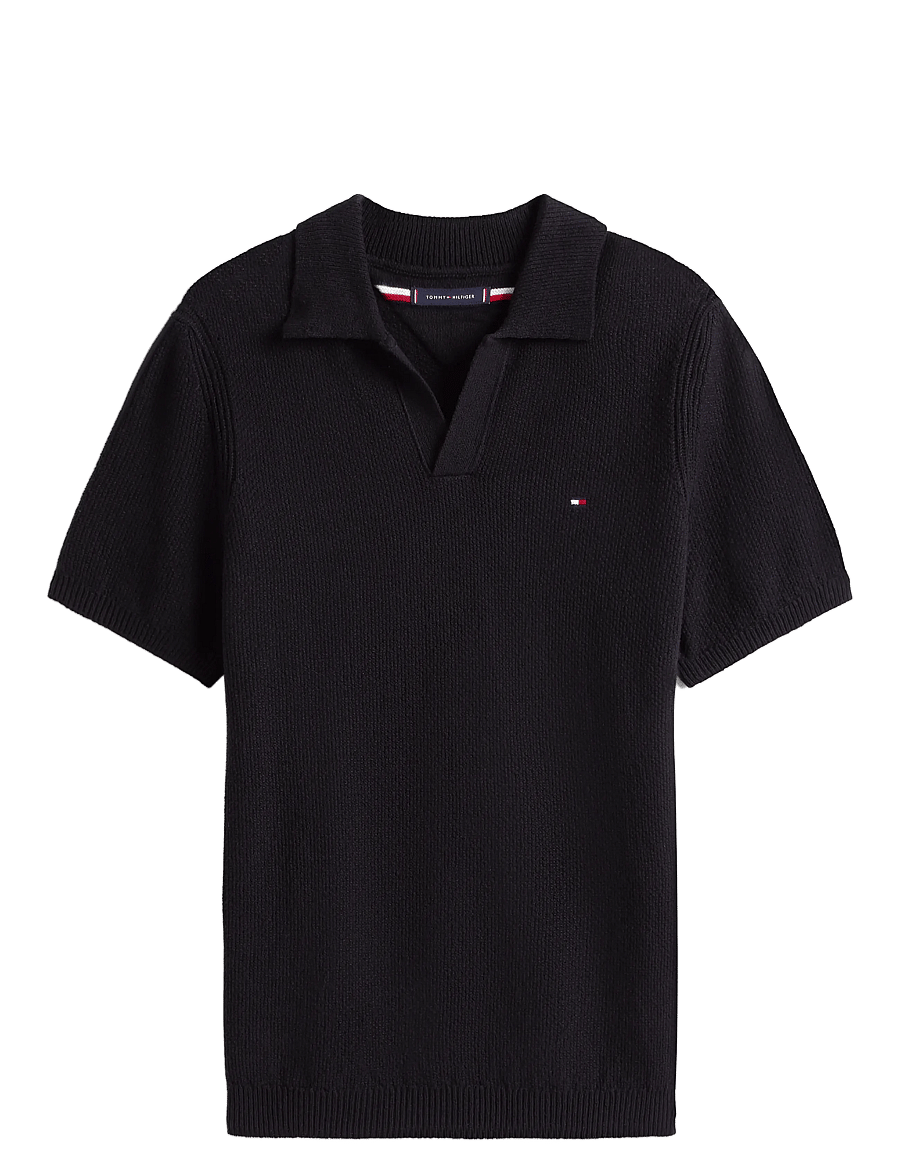 Tommy Hilfiger - KNITTED TEXTURED POLO - dzianinowe bluzki polo - desert sky - 1