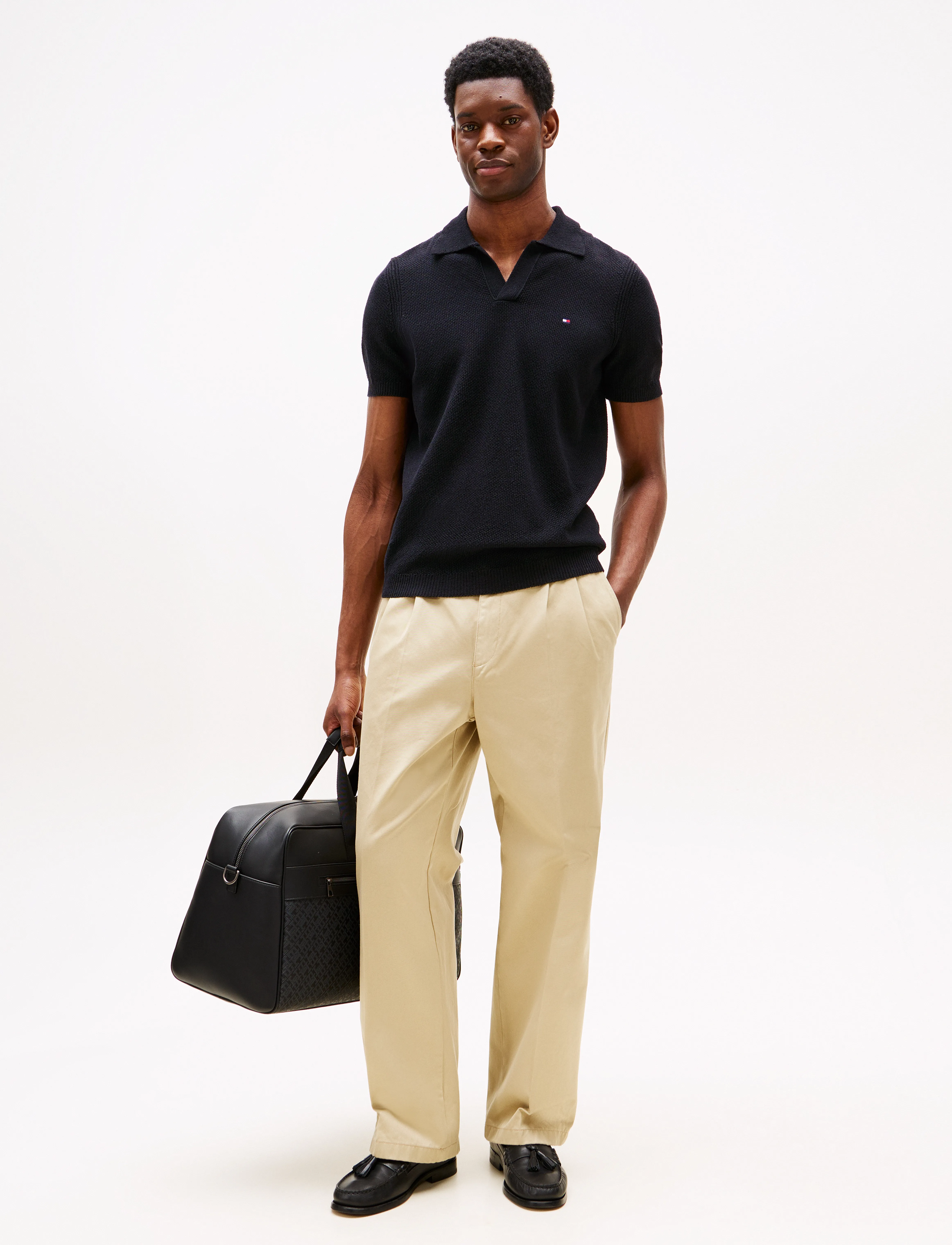 Tommy Hilfiger - KNITTED TEXTURED POLO - knitted polos - desert sky - 2