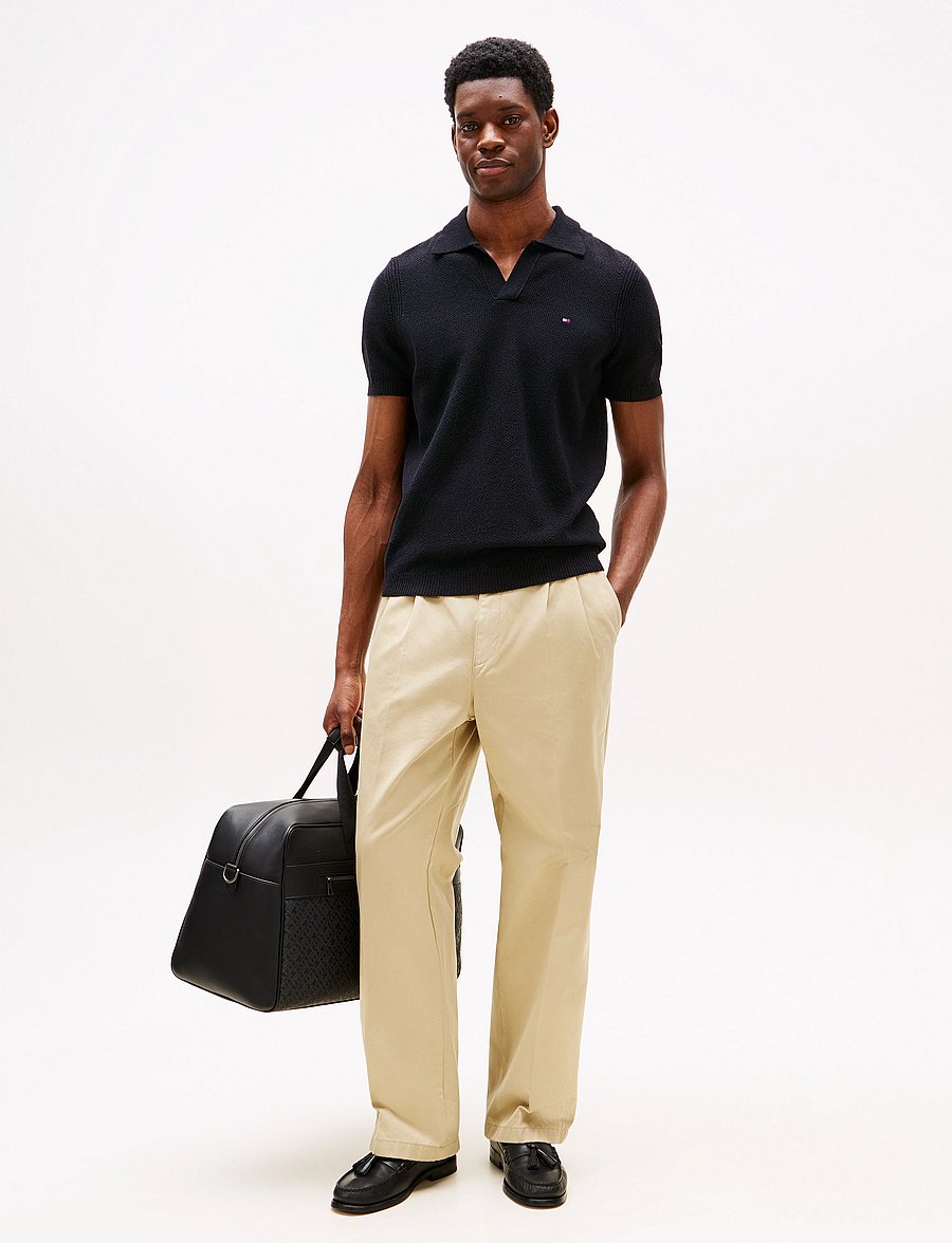 Tommy Hilfiger - KNITTED TEXTURED POLO - dzianinowe bluzki polo - desert sky - 2