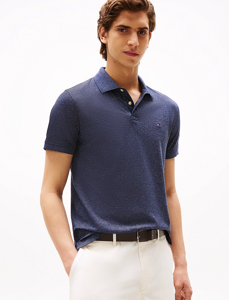 Tommy Hilfiger - MERCERISED TWO TONE REG POLO - kortärmade pikéer - preppy navy / multi - 0