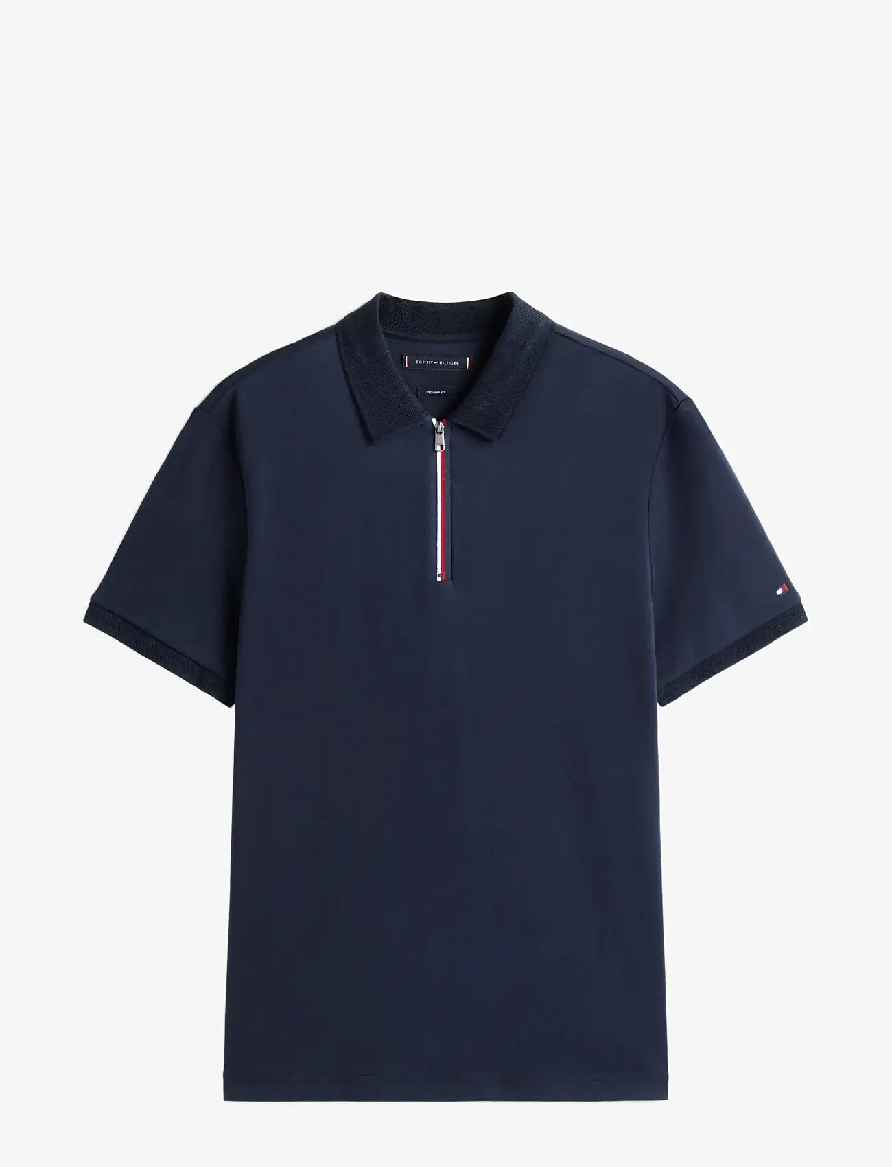 Tommy Hilfiger - INTERLOCK ZIP REG POLO - short-sleeved polos - desert sky - 1