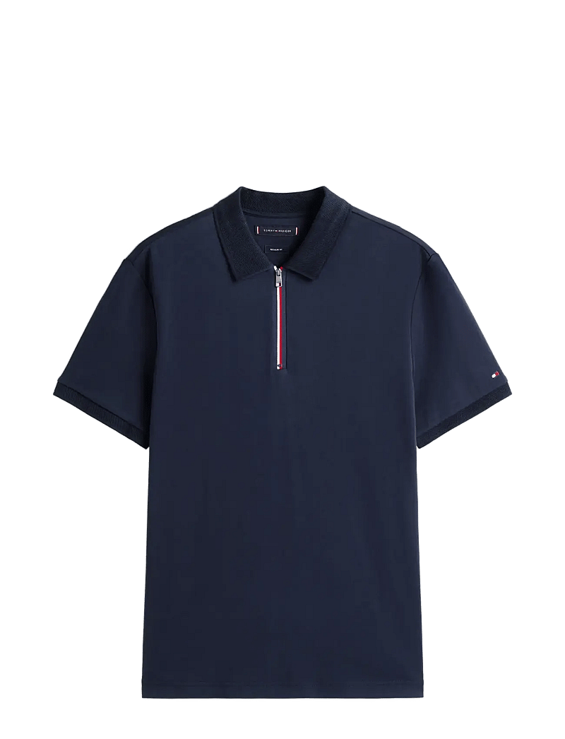 Tommy Hilfiger - INTERLOCK ZIP REG POLO - short-sleeved polos - desert sky - 1