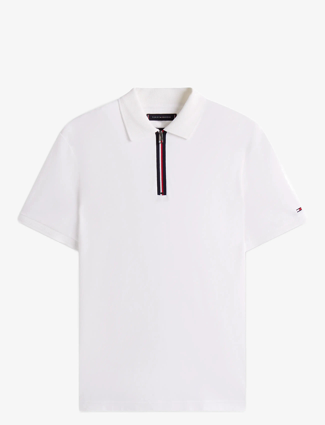 Tommy Hilfiger - INTERLOCK ZIP REG POLO - short-sleeved polos - white - 1