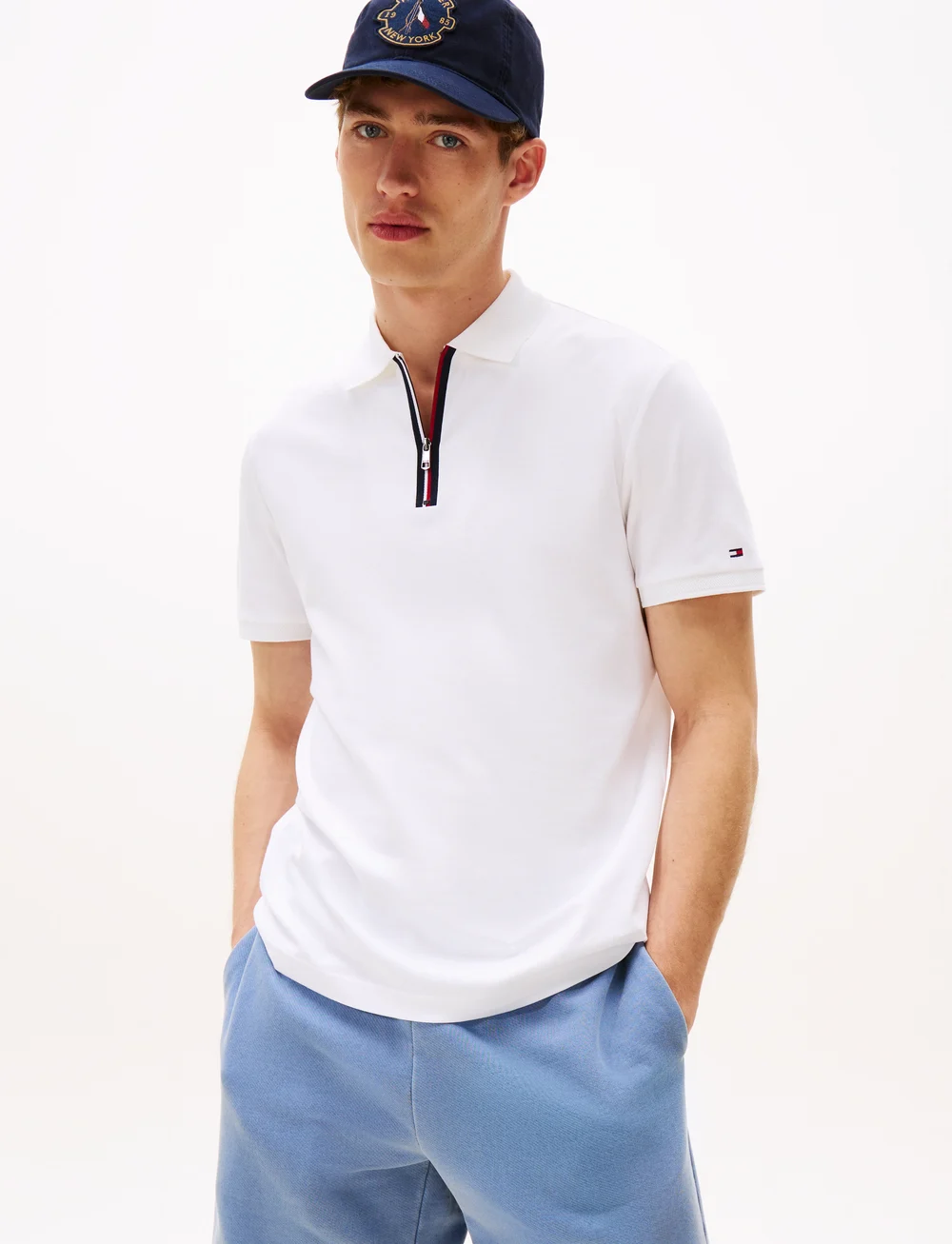 Tommy Hilfiger - INTERLOCK ZIP REG POLO - kurzärmelig - white - 0