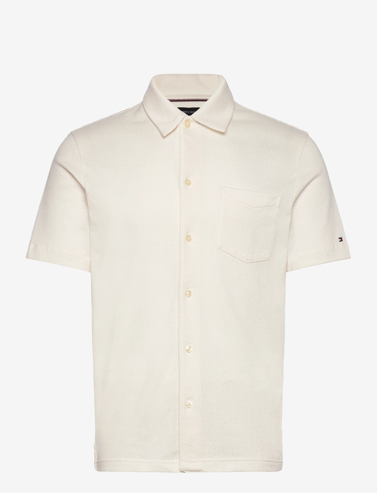 Tommy Hilfiger - OPEN KNIT FULL PLACKET REG POLO - polostrik - ivory petal - 1