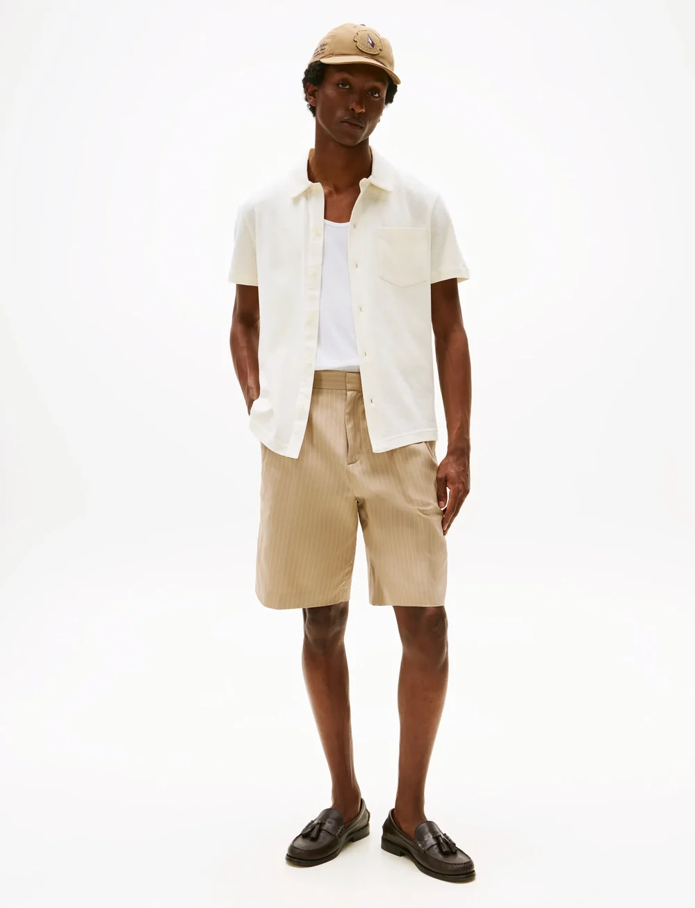 Tommy Hilfiger - OPEN KNIT FULL PLACKET REG POLO - trikotažiniai polo marškinėliai - ivory petal - 3