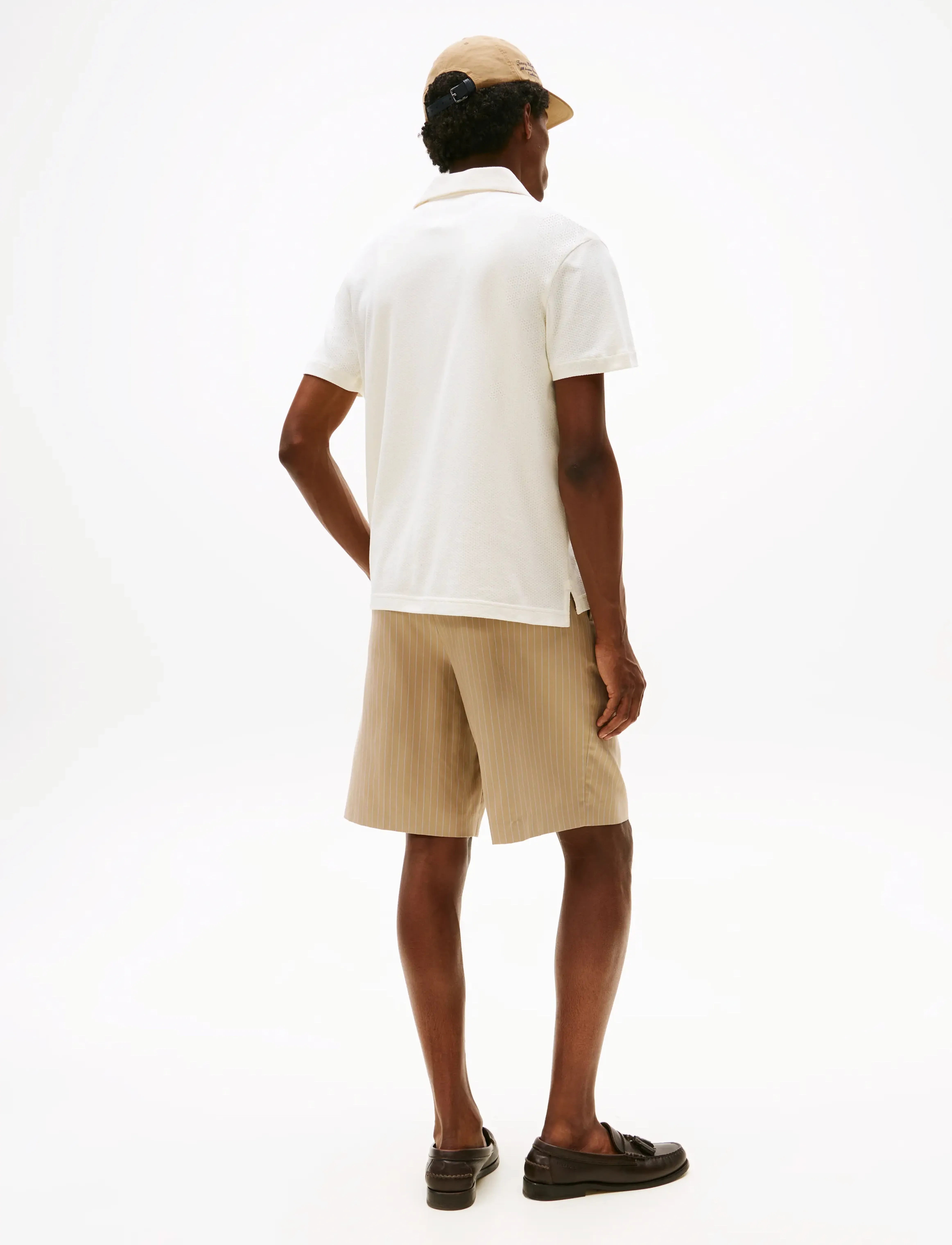 Tommy Hilfiger - OPEN KNIT FULL PLACKET REG POLO - stickade pikéer - ivory petal - 4