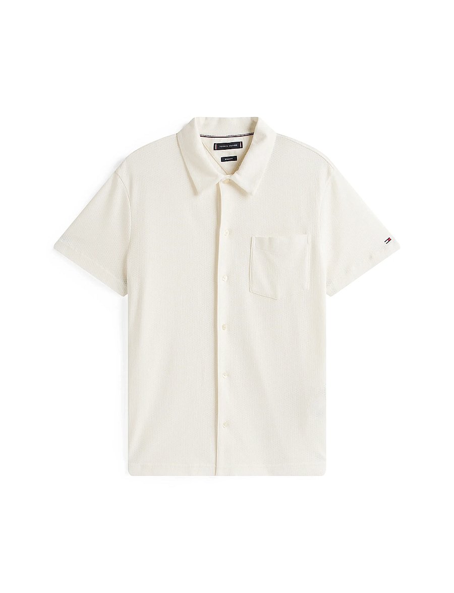Tommy Hilfiger - OPEN KNIT FULL PLACKET REG POLO - gestrickte polohemden - ivory petal - 5