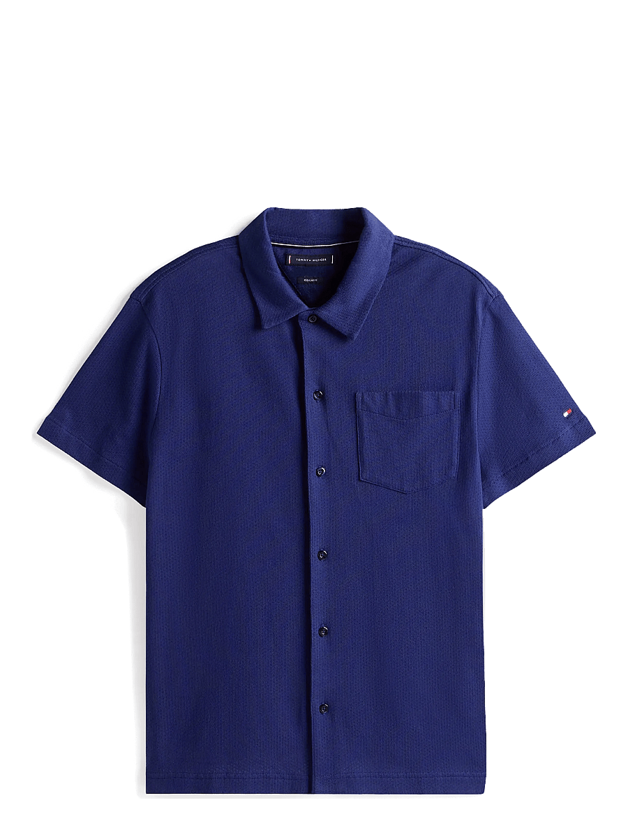 Tommy Hilfiger - OPEN KNIT FULL PLACKET REG POLO - gestrickte polohemden - preppy navy - 1