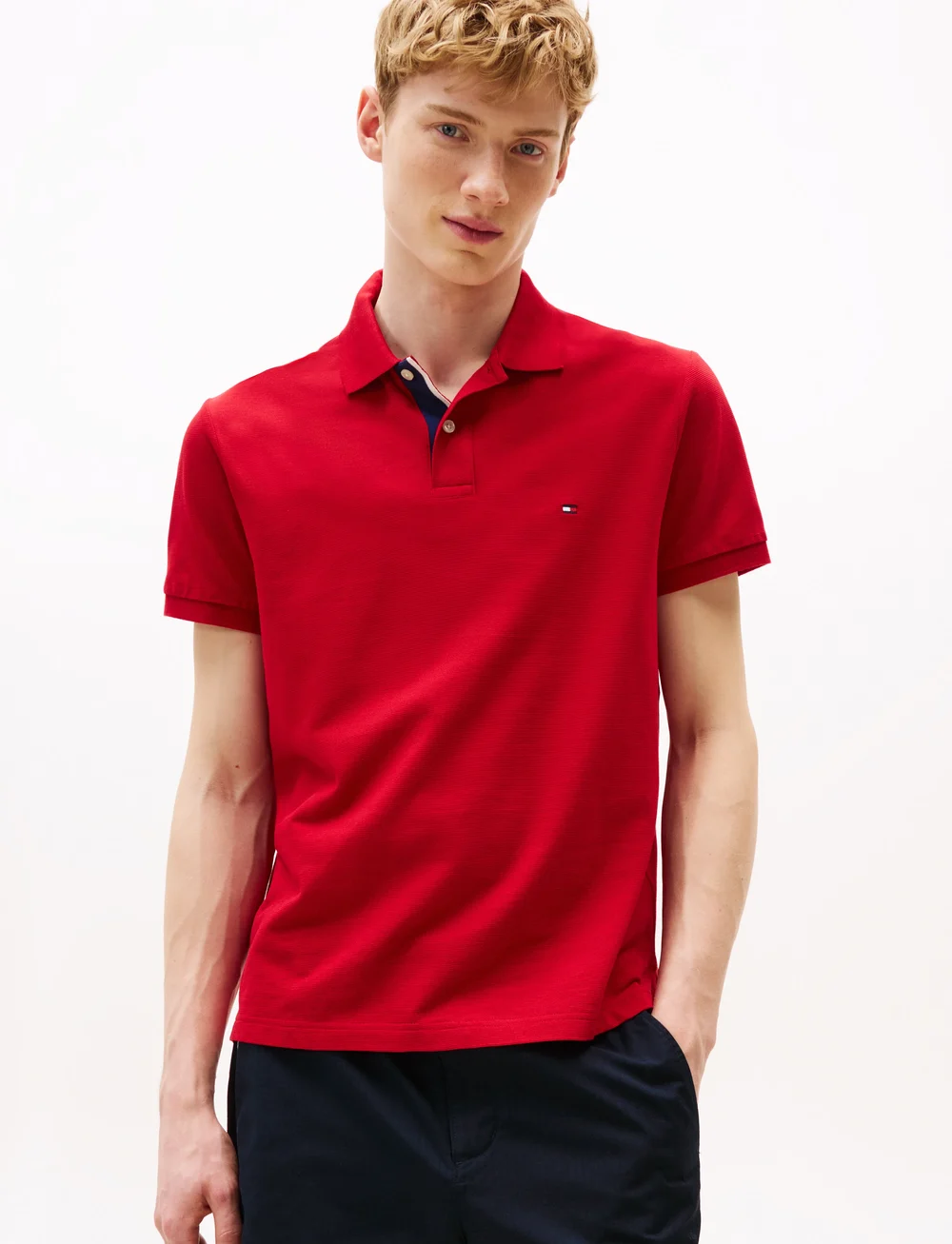 Tommy Hilfiger - MB CONTRAST COLLAR CUFF REG POLO - polo marškinėliai trumpomis rankovėmis - medium red - 0