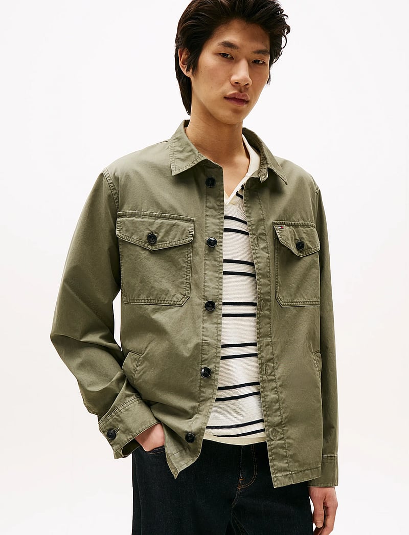 Tommy Hilfiger - COTTON TWILL SHIRT JACKET - tunna jackor - battle green - 0
