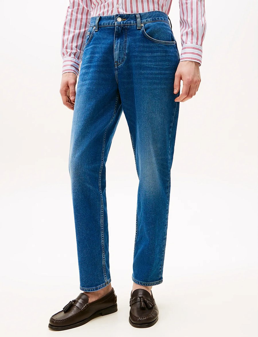 Tommy Hilfiger - TAPERED HARLEM STR BRONSON IND - alt kitsenevad teksad - bronson indigo - 0