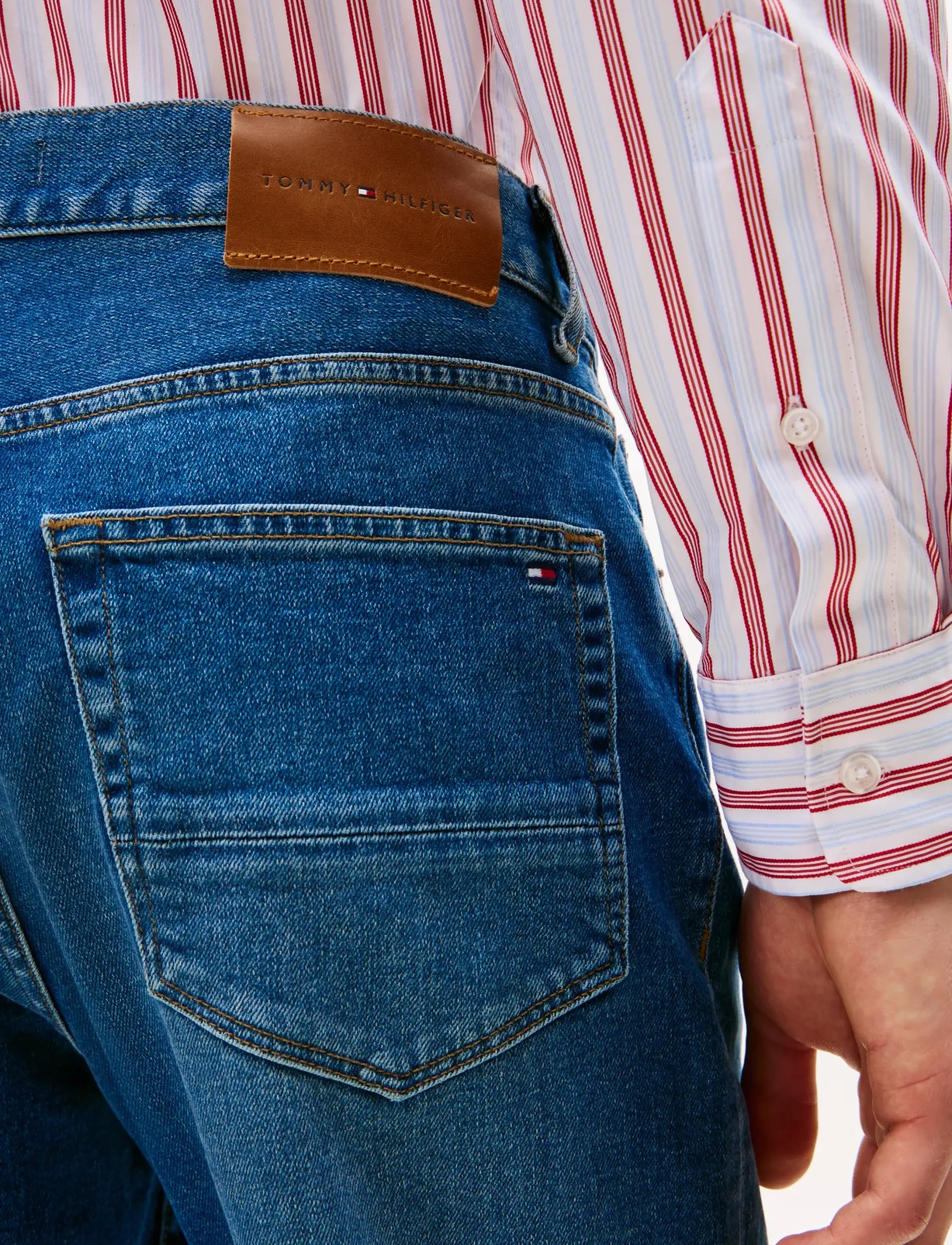 Tommy Hilfiger - TAPERED HARLEM STR BRONSON IND - alt kitsenevad teksad - bronson indigo - 5