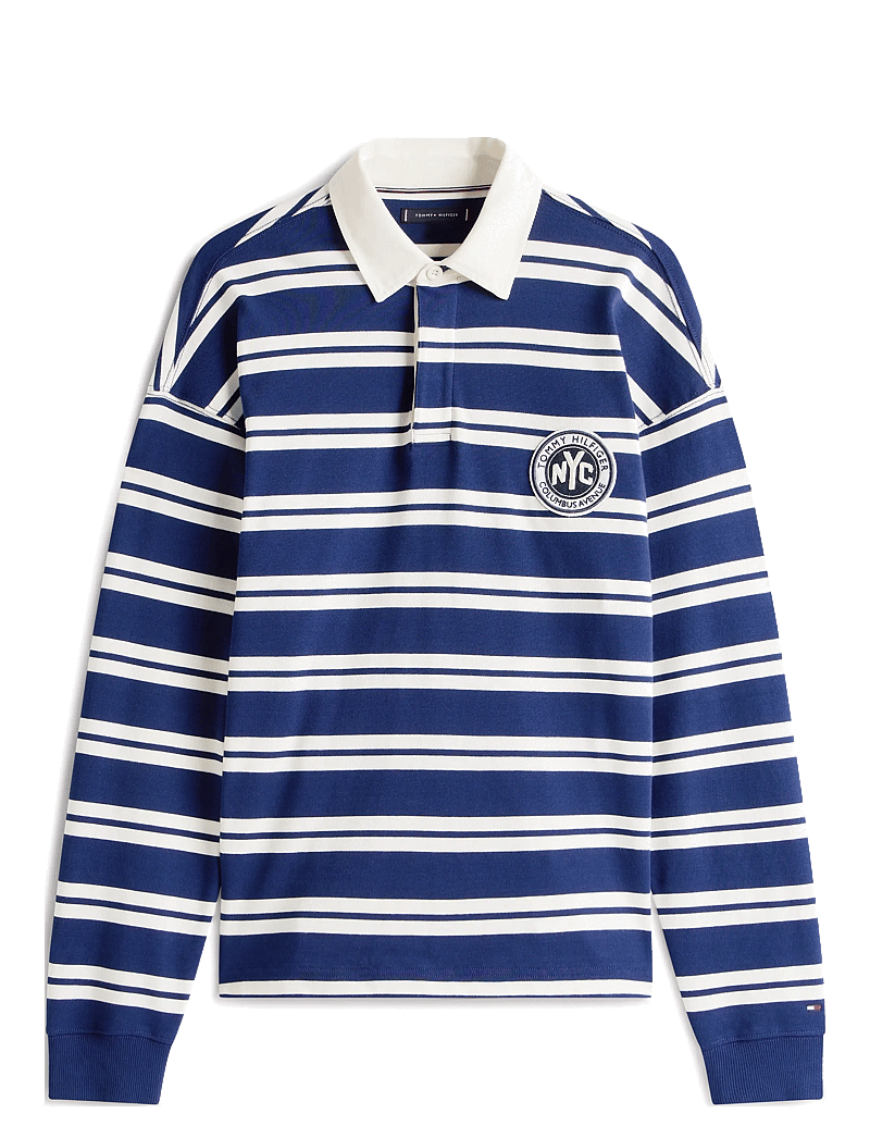 Tommy Hilfiger - AUTHENTIC STRIPE RUGBY - langærmede poloer - ivory petal preppy navy - 1