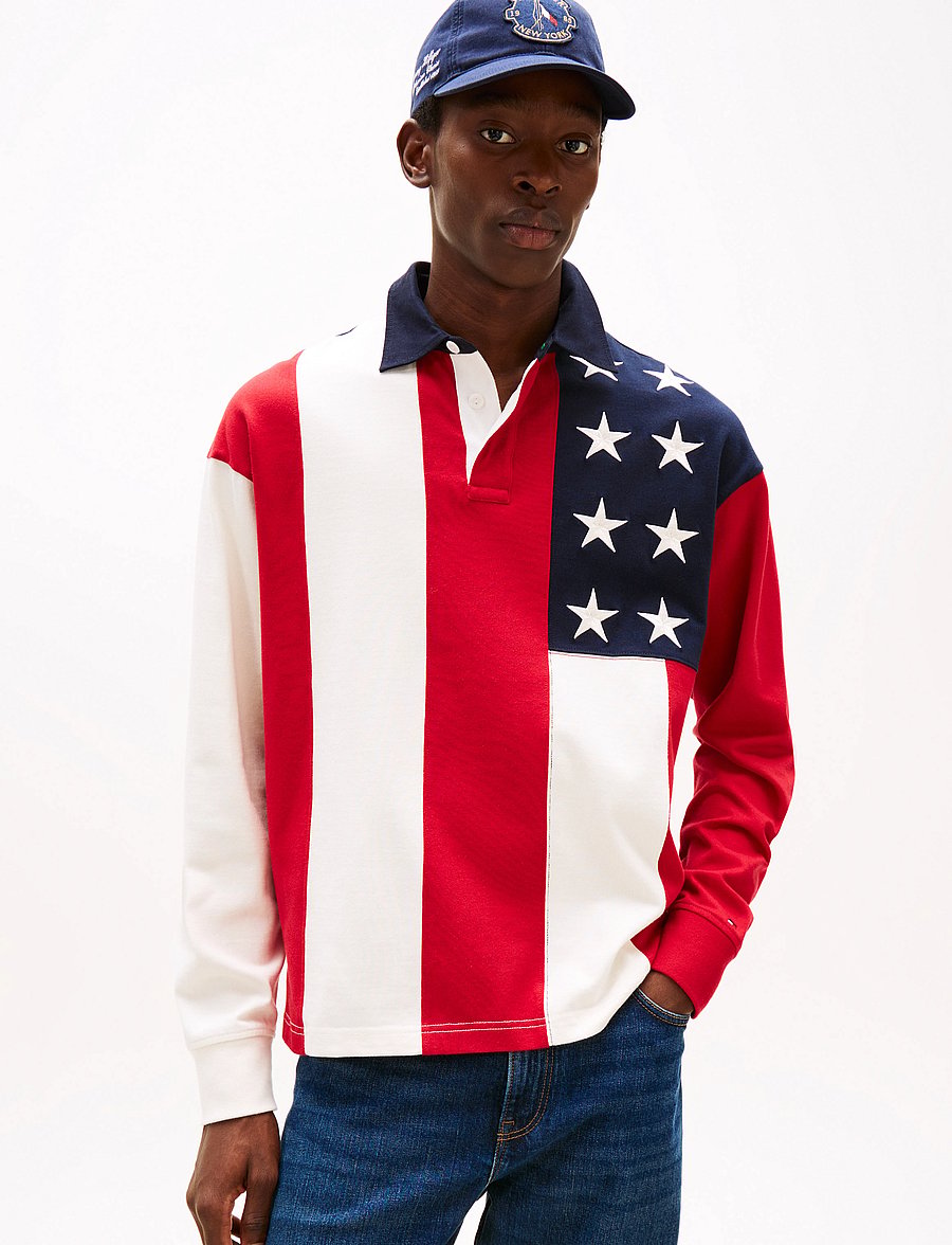 Tommy Hilfiger - AMERICANA FLAG RUGBY - sweatshirts - desert sky/multi - 0