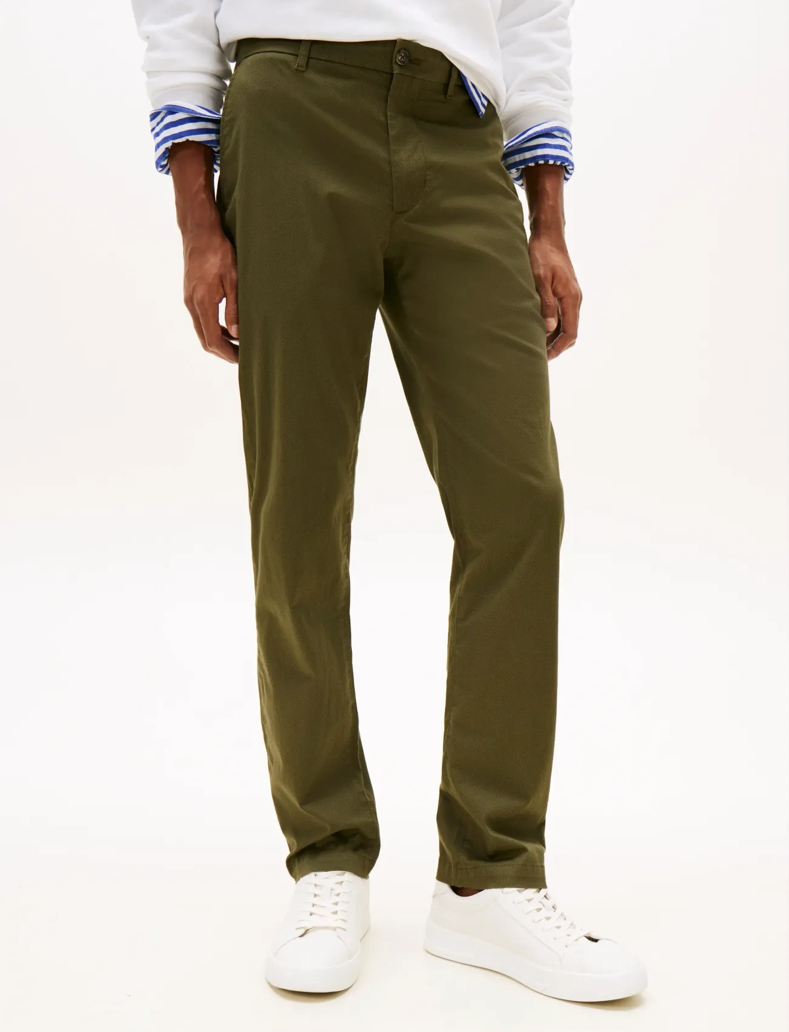 Tommy Hilfiger DENTON PRINTED STRUCTURE CHINO - Chinos - DARK GREENERY / khaki/green