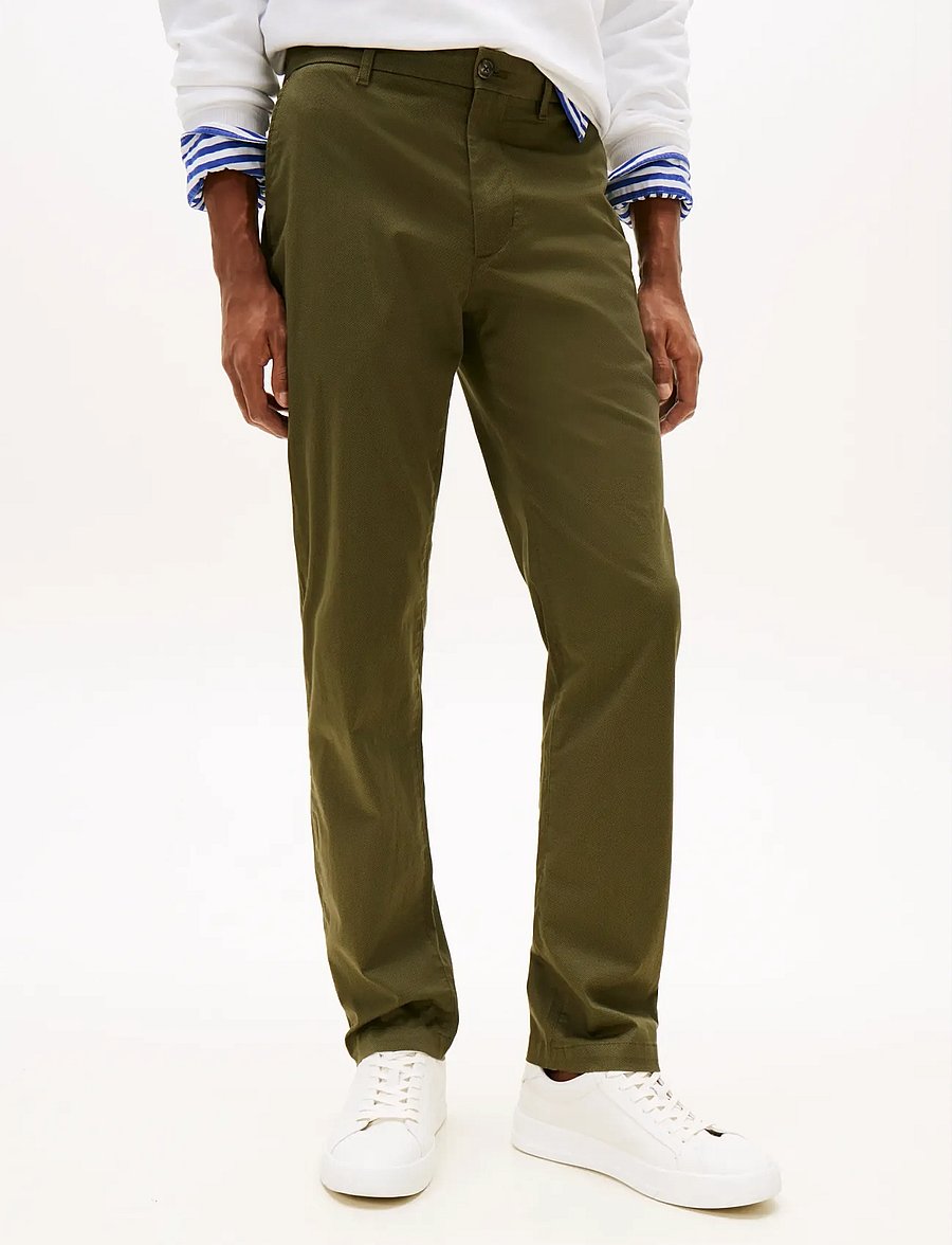 Tommy Hilfiger - DENTON PRINTED STRUCTURE CHINO - casual byxor - dark greenery - 0