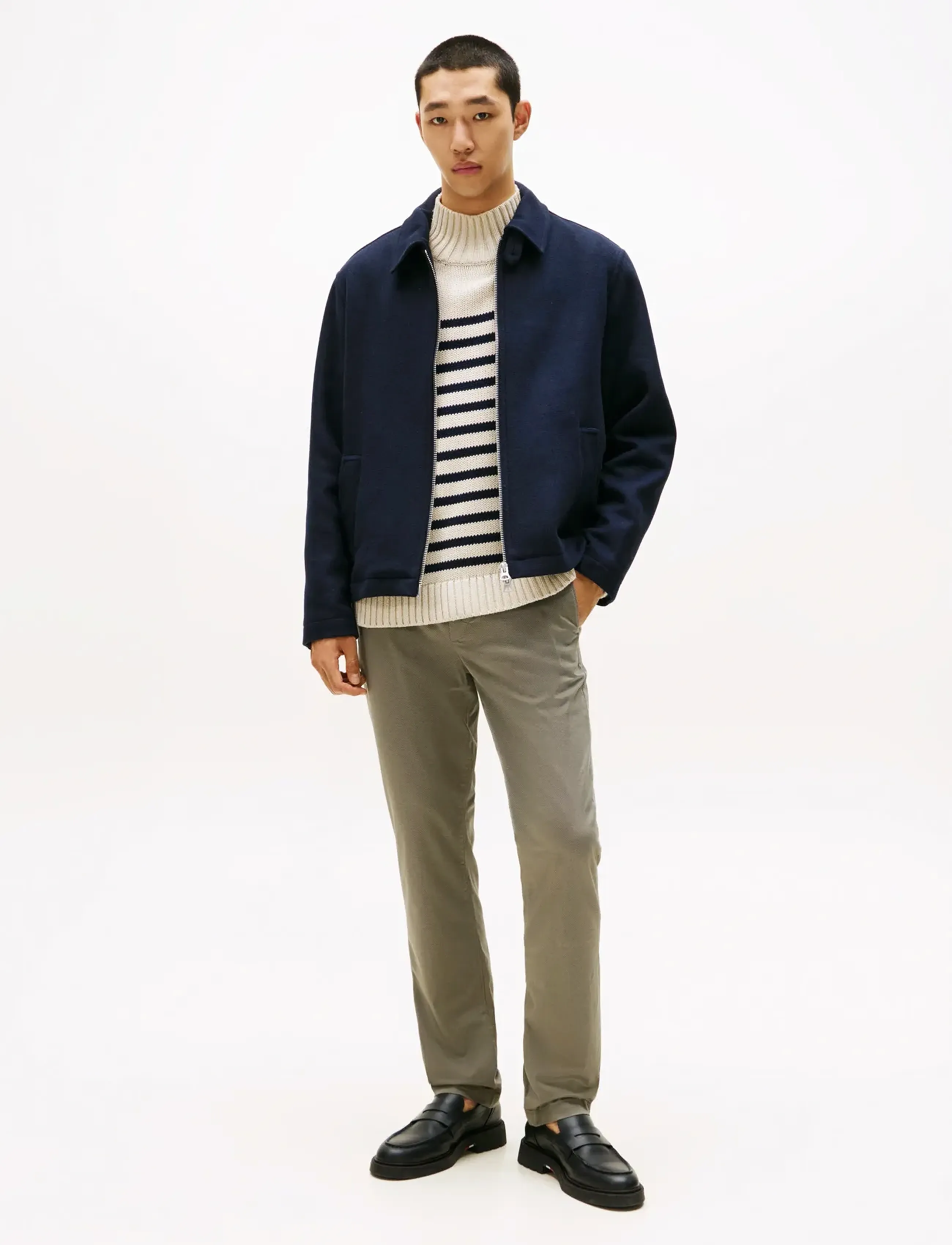 Tommy Hilfiger DENTON PRINTED STRUCTURE CHINO - Tommy Hilfiger - HYDROGEN GREY / grey