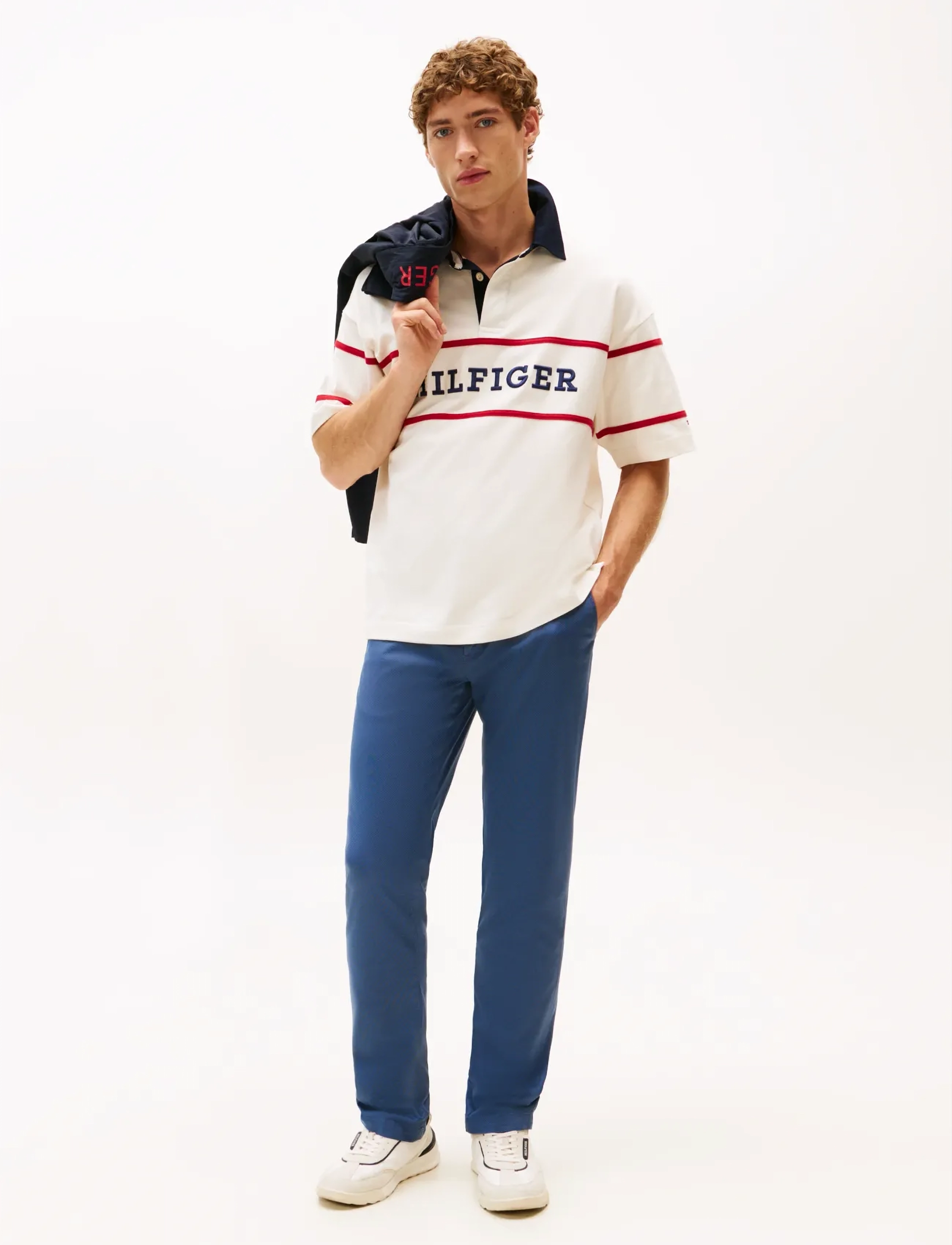 Tommy Hilfiger - BLEECKER PRINTED STRUCTURE CHINO - hversdagsbuxur - aegean sea - 3