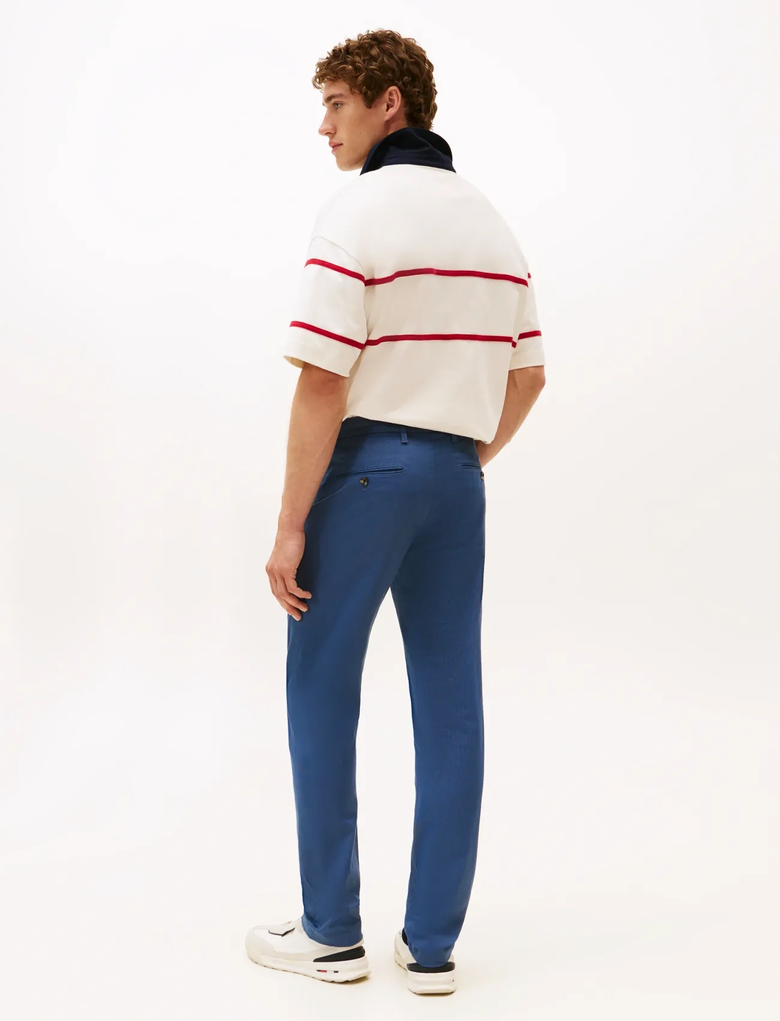 Tommy Hilfiger - BLEECKER PRINTED STRUCTURE CHINO - hversdagsbuxur - aegean sea - 4