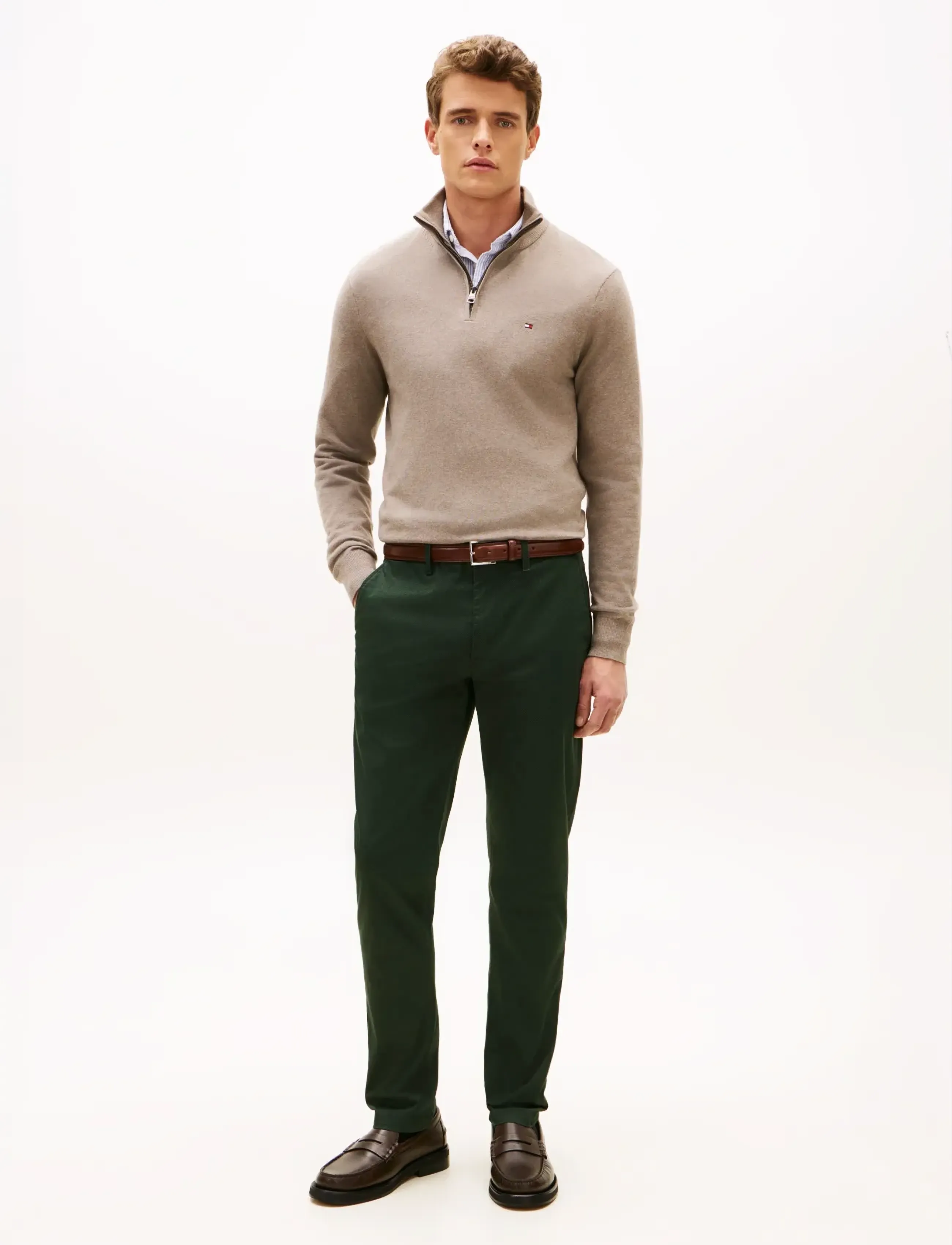 Tommy Hilfiger - BLEECKER PRINTED STRUCTURE CHINO - chinos - riverbed green - 2
