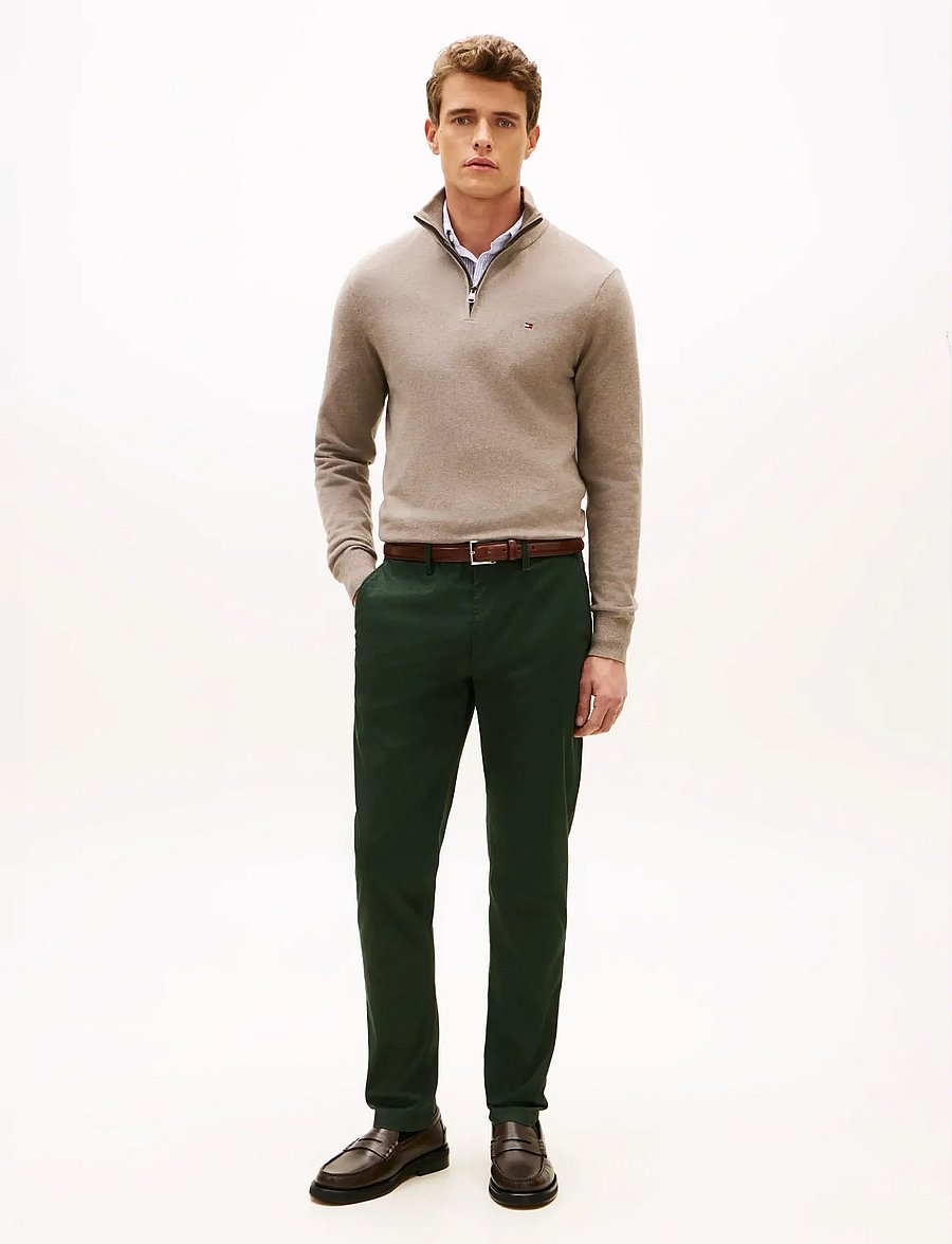 Tommy Hilfiger - BLEECKER PRINTED STRUCTURE CHINO - casual byxor - riverbed green - 2