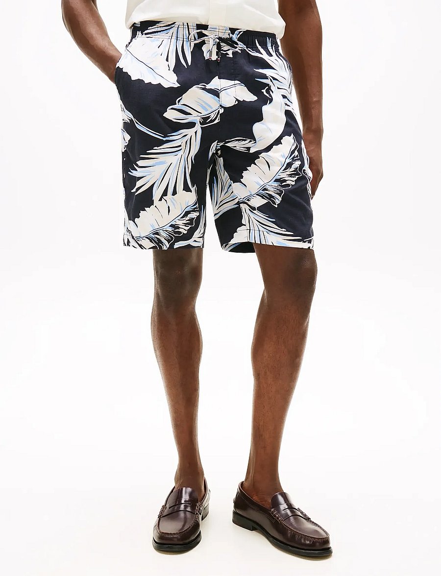 Tommy Hilfiger - MERCER 7IN CO LY BANANA LF SHORT - rennot shortsit - black allover - 0