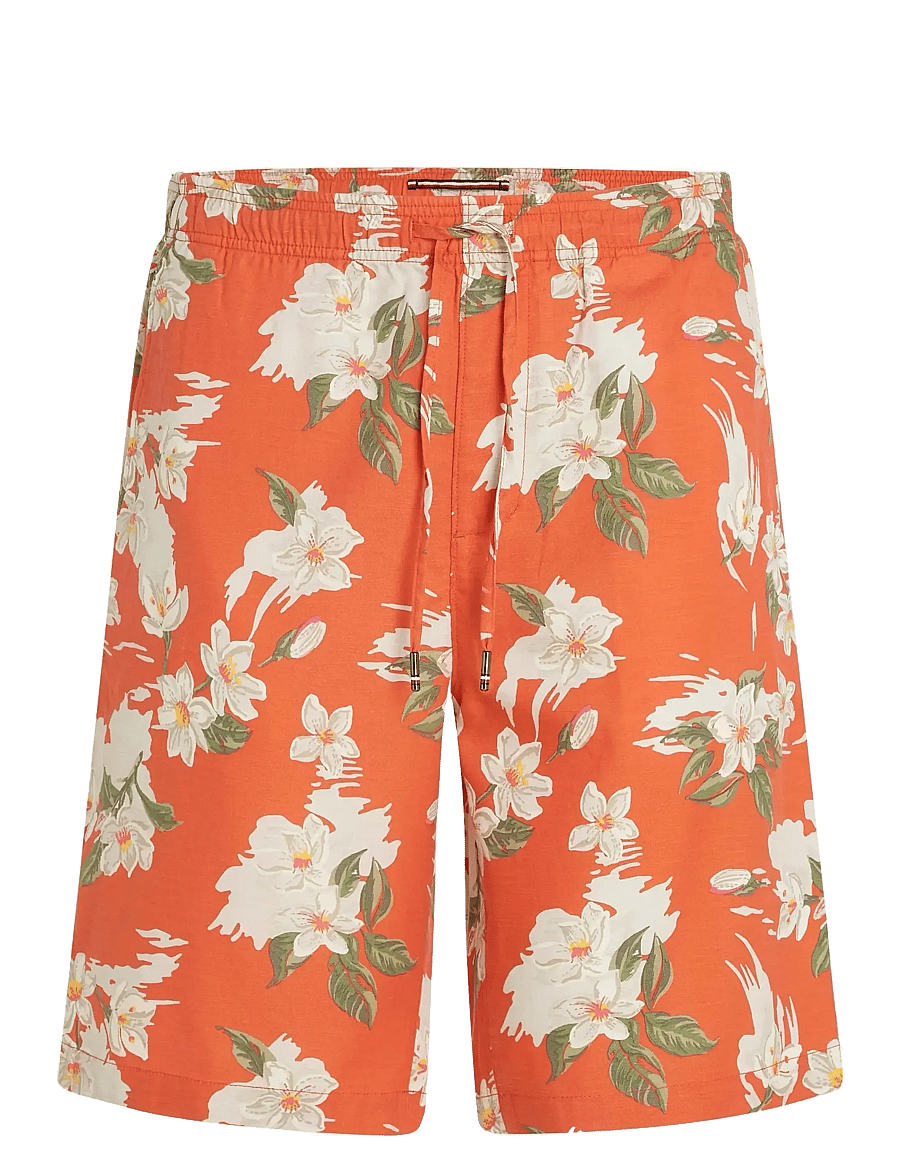 Tommy Hilfiger - MERCER 7IN WASH CO LY FLRL SHORT - casual shorts - brilliant orange / allover - 1