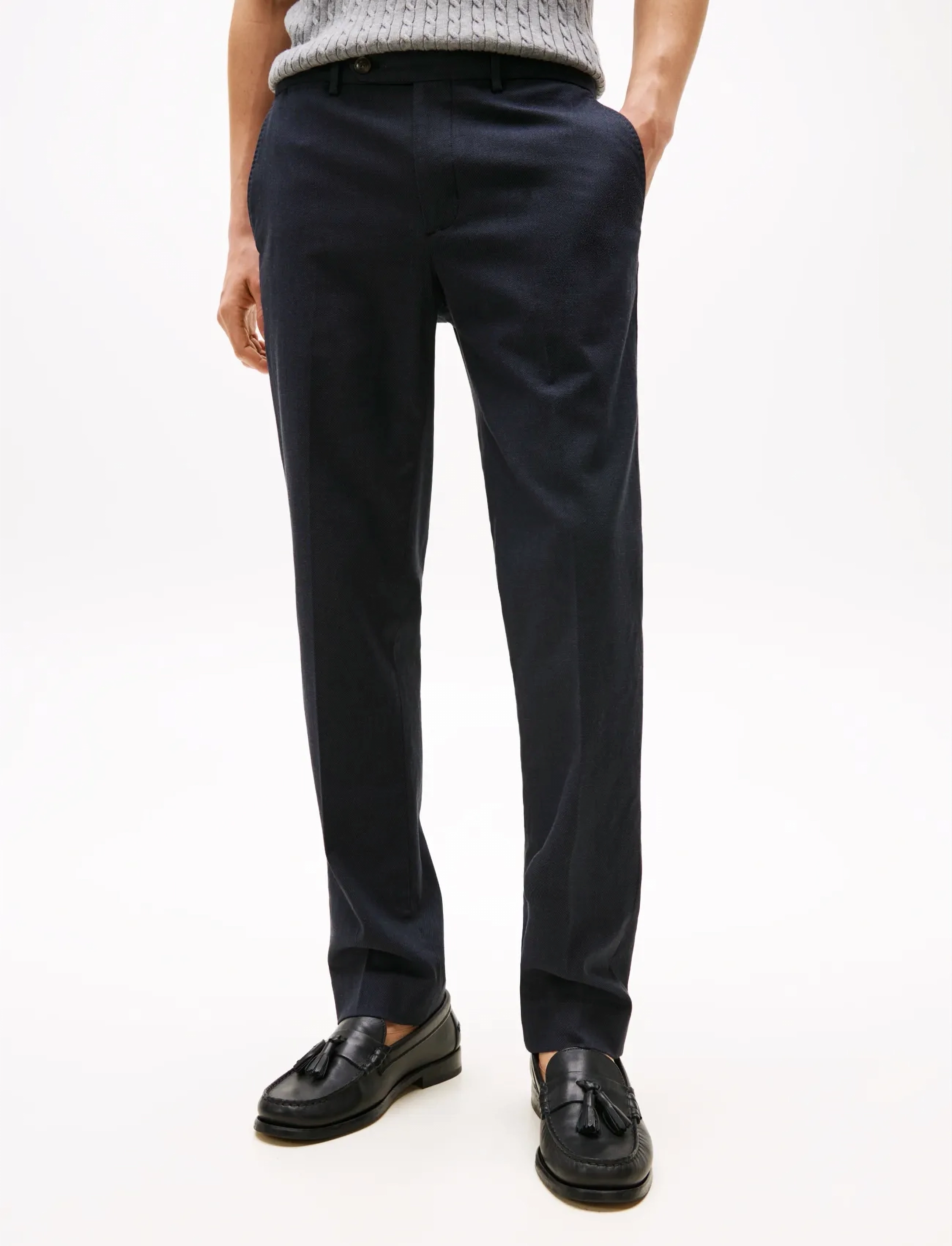 Tommy Hilfiger DC DENTON OXFORD PANTS - Formelle Hosen - DESERT SKY / navy