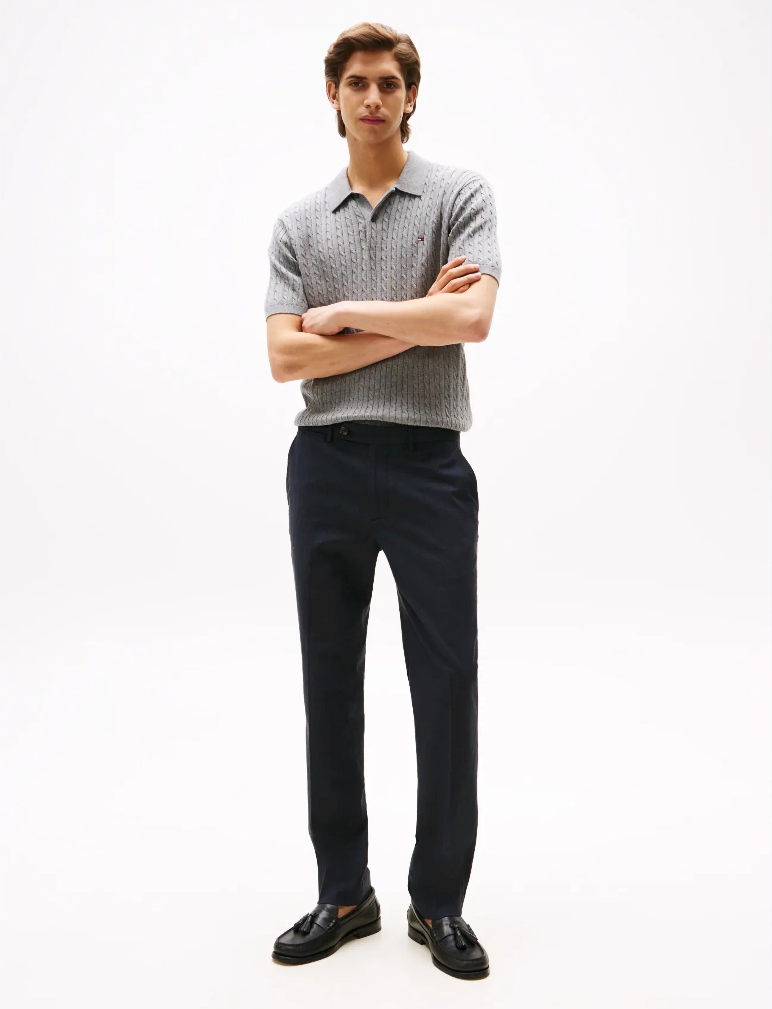 Tommy Hilfiger - DC DENTON OXFORD PANTS - kostiuminės kelnės - desert sky - 3