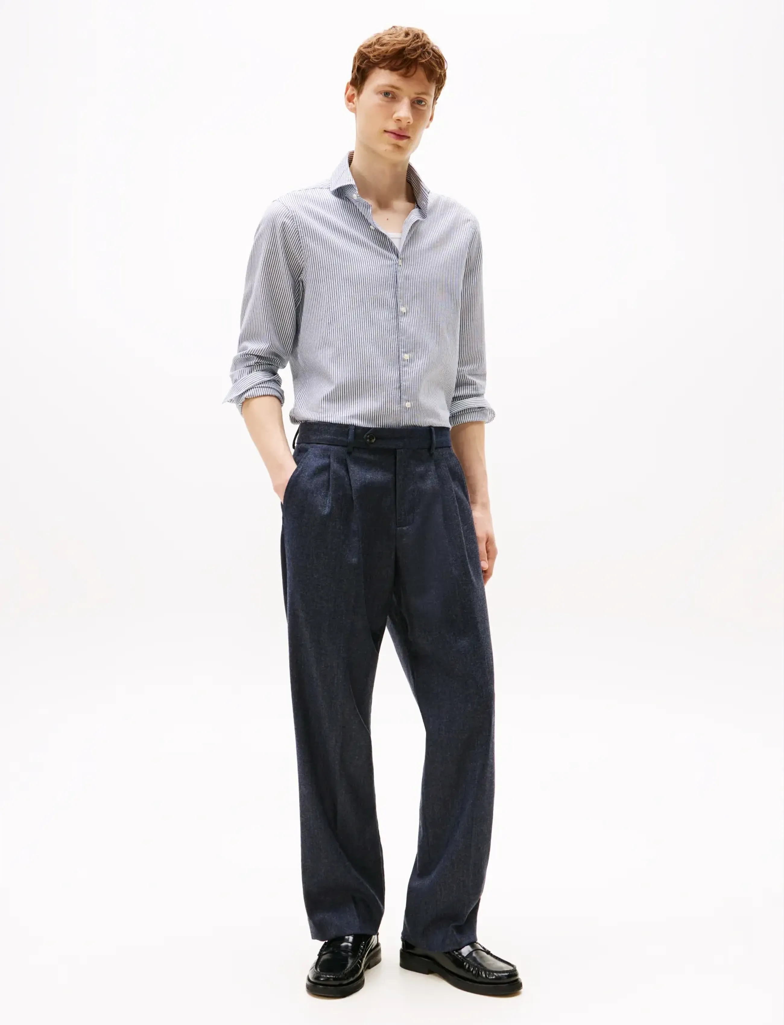 Tommy Hilfiger - DC ROYAL OXFORD ITHACA SHIRT - vabaajasärgid - preppy navy white - 2