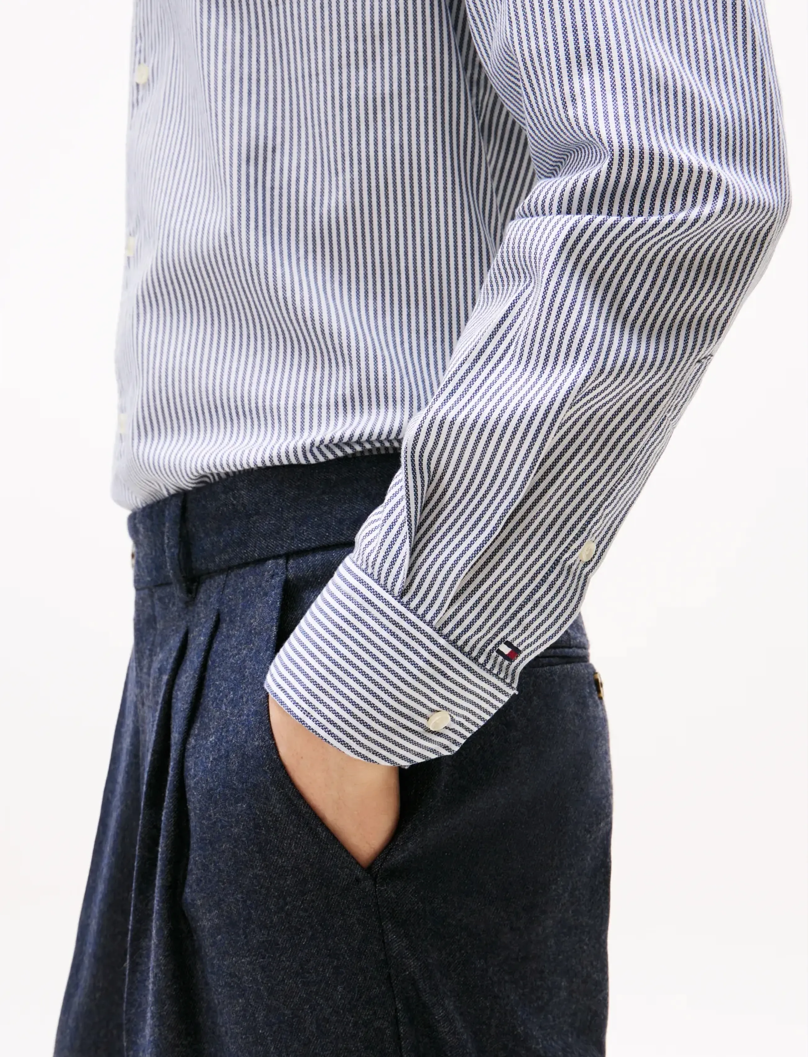 Tommy Hilfiger - DC ROYAL OXFORD ITHACA SHIRT - vabaajasärgid - preppy navy white - 4