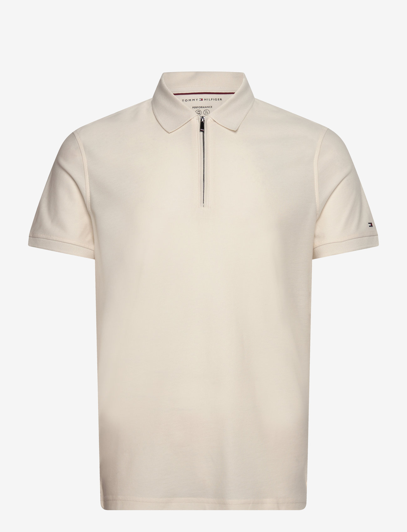 Tommy Hilfiger - DC PERFORMANCE ZIP POLO - kortærmede poloer - ivory petal - 1