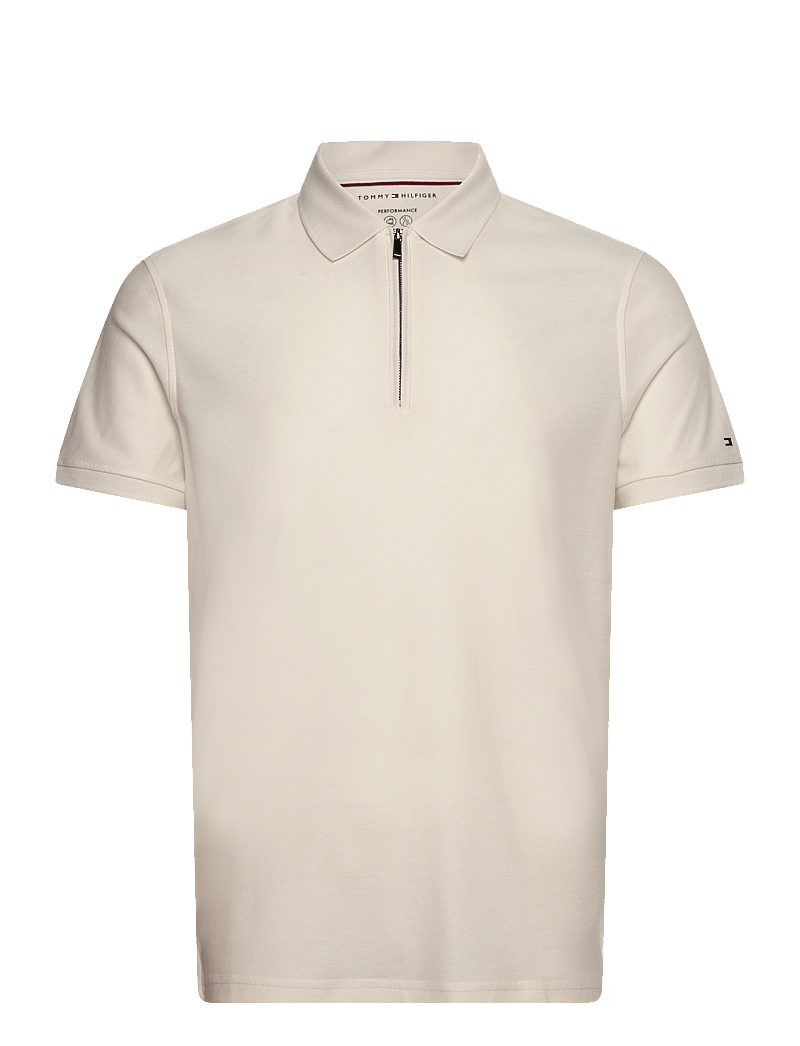 Tommy Hilfiger - DC PERFORMANCE ZIP POLO - kortærmede poloer - ivory petal - 1