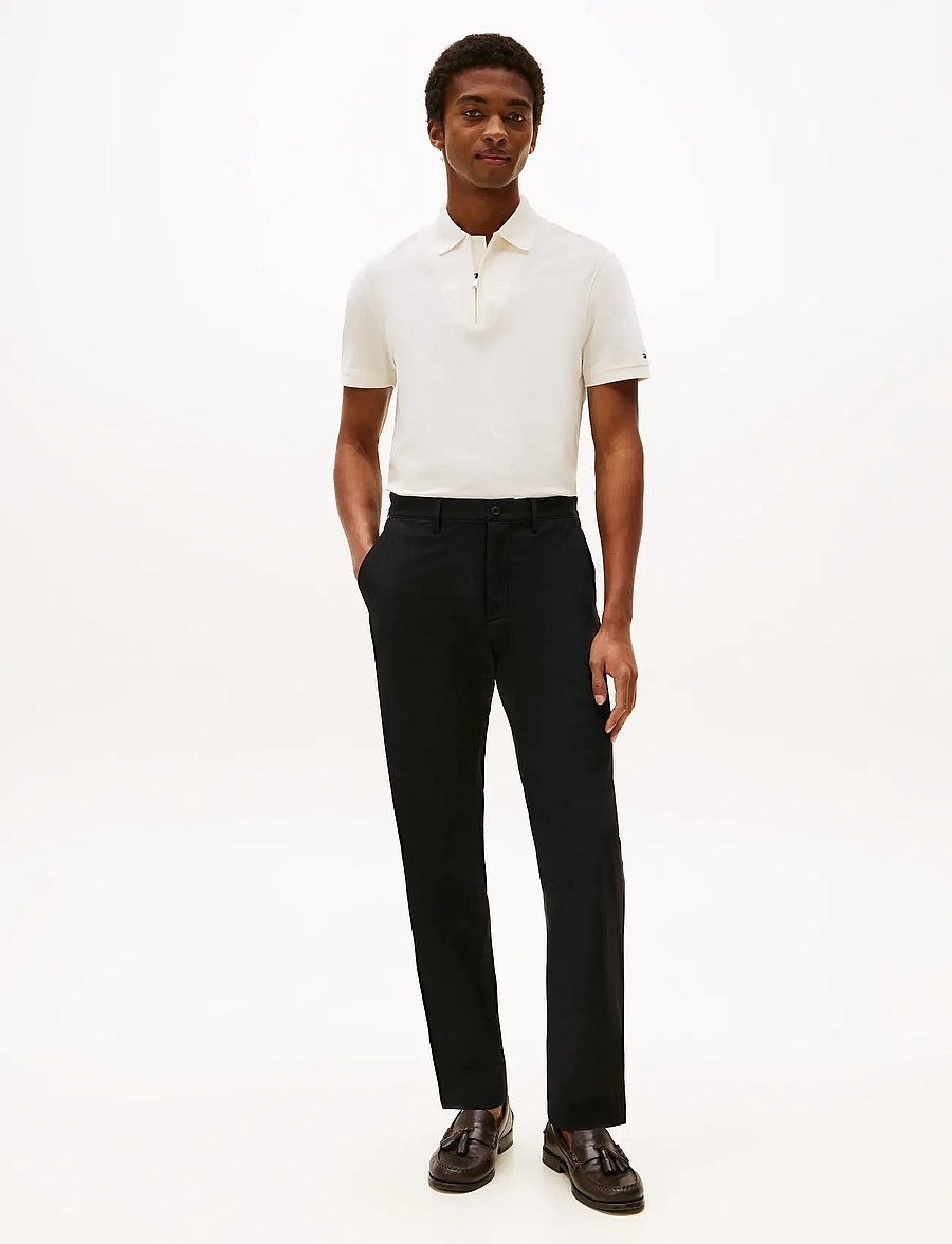 Tommy Hilfiger - DC PERFORMANCE ZIP POLO - lyhythihaiset - ivory petal - 3
