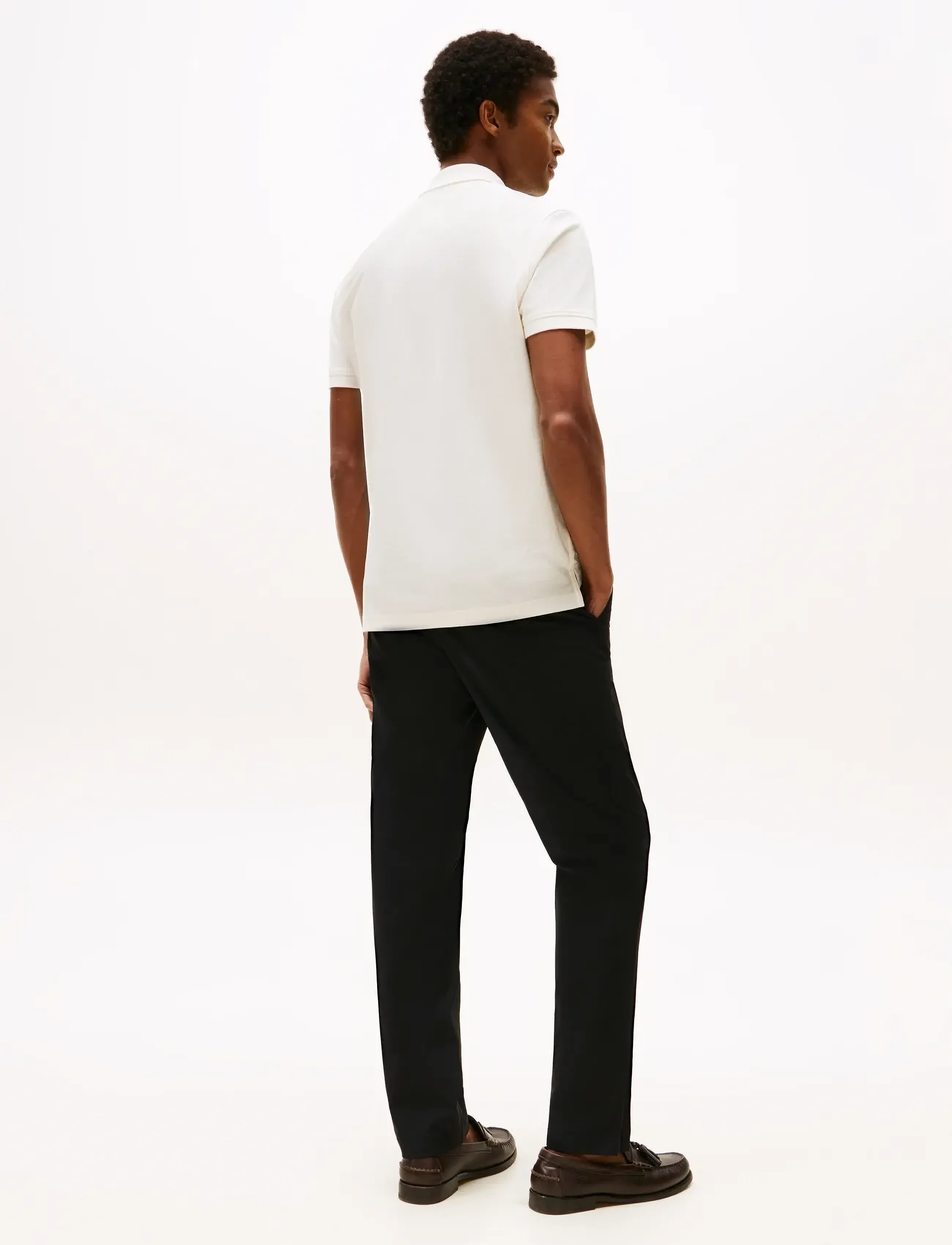 Tommy Hilfiger - DC PERFORMANCE ZIP POLO - lyhythihaiset - ivory petal - 4