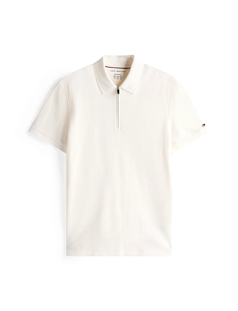 Tommy Hilfiger - DC PERFORMANCE ZIP POLO - kortærmede poloer - ivory petal - 5