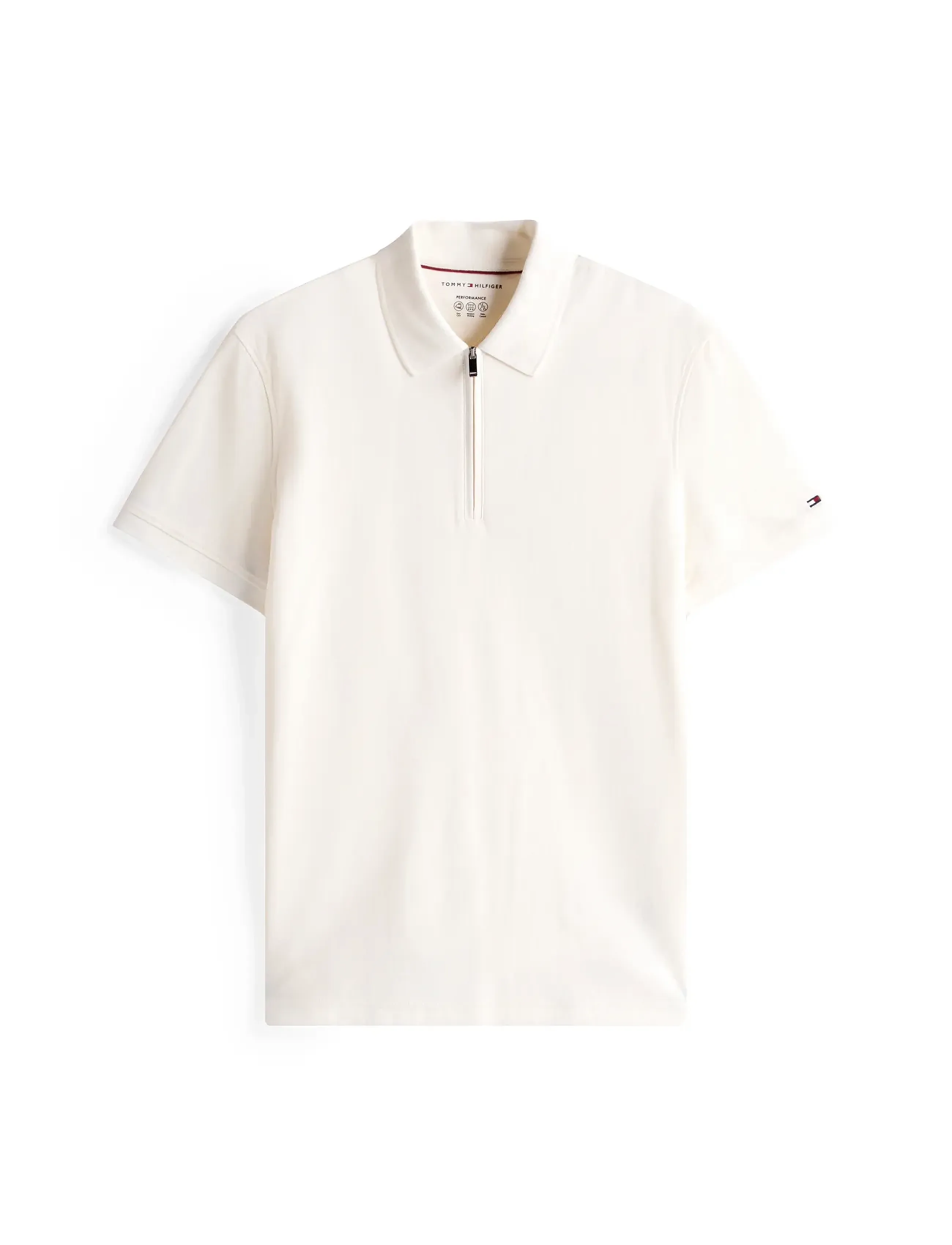 Tommy Hilfiger - DC PERFORMANCE ZIP POLO - lyhythihaiset - ivory petal - 5