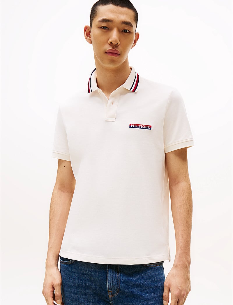 Tommy Hilfiger - HILFIGER TIPPED REG POLO - kortärmade pikéer - ivory petal - 0