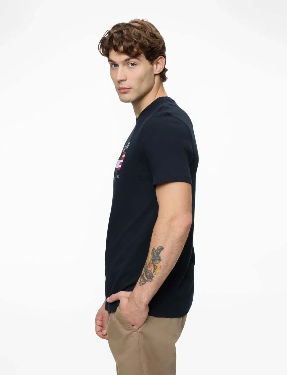 Tommy Hilfiger - AMERICANA MONOTYPE FLAG BOX TEE - kurzärmelig - desert sky - 3