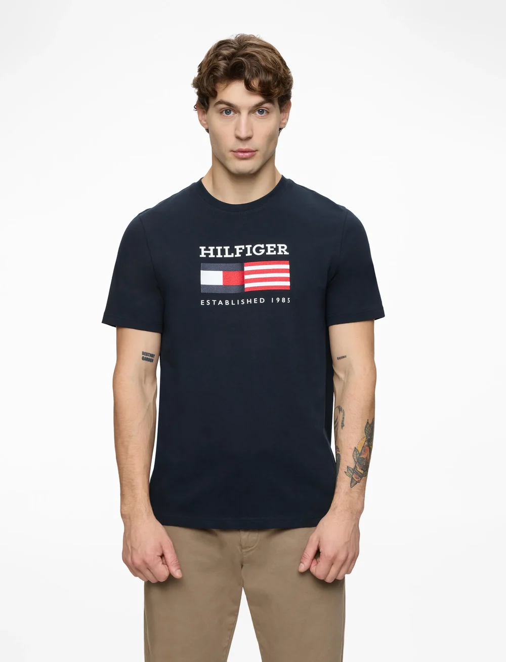 Tommy Hilfiger - AMERICANA MONOTYPE FLAG BOX TEE - kurzärmelig - desert sky - 0