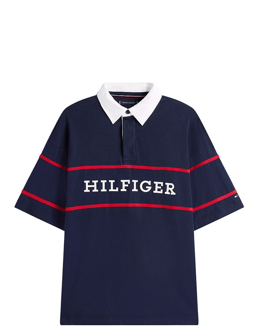 Tommy Hilfiger - AMERICANA COLOURBLOCK SS RUGBY - krótki rękaw - desert sky - 1