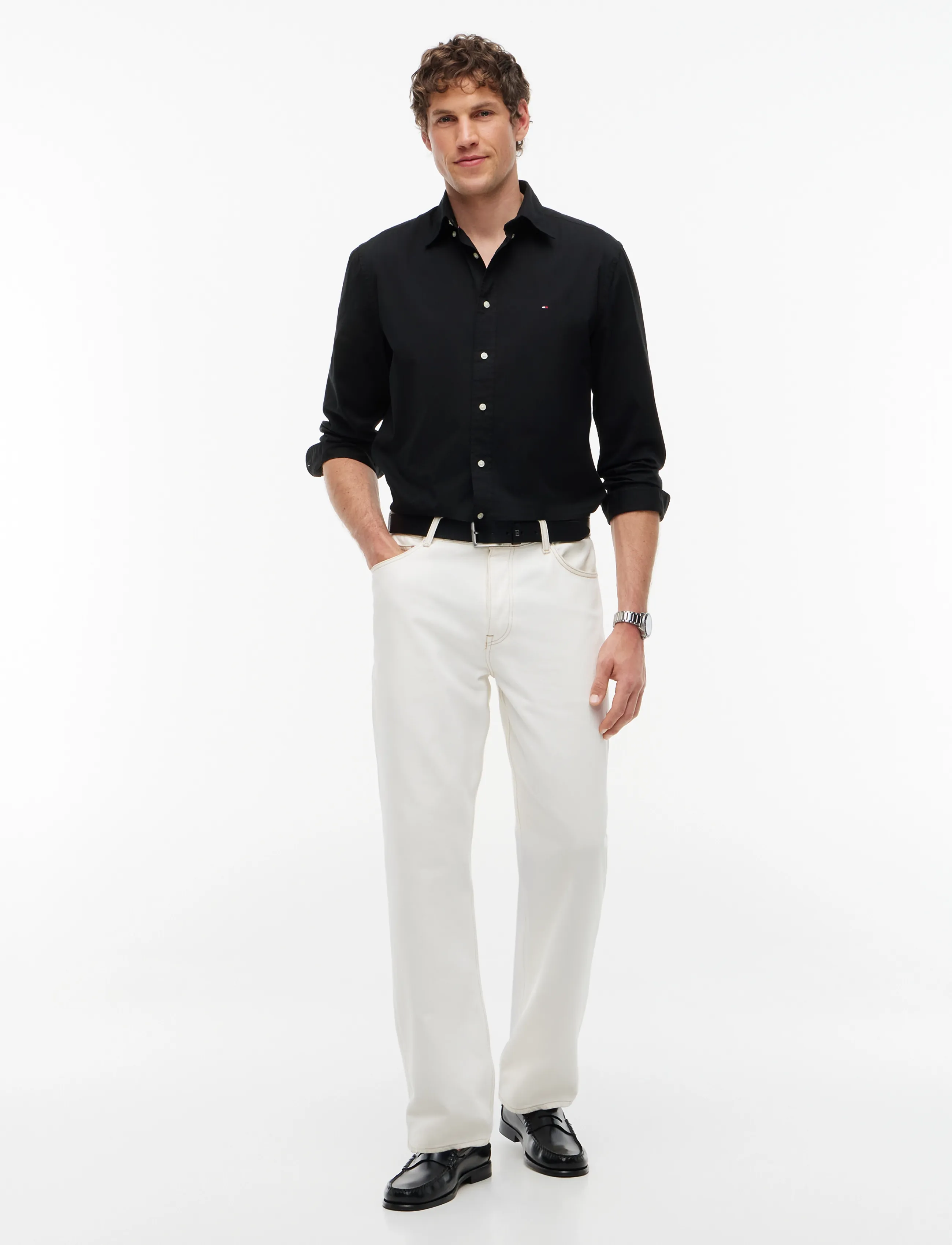 Tommy Hilfiger - CORE FLEX POPLIN SOLID RF SHIRT - freizeithemden - black - 5