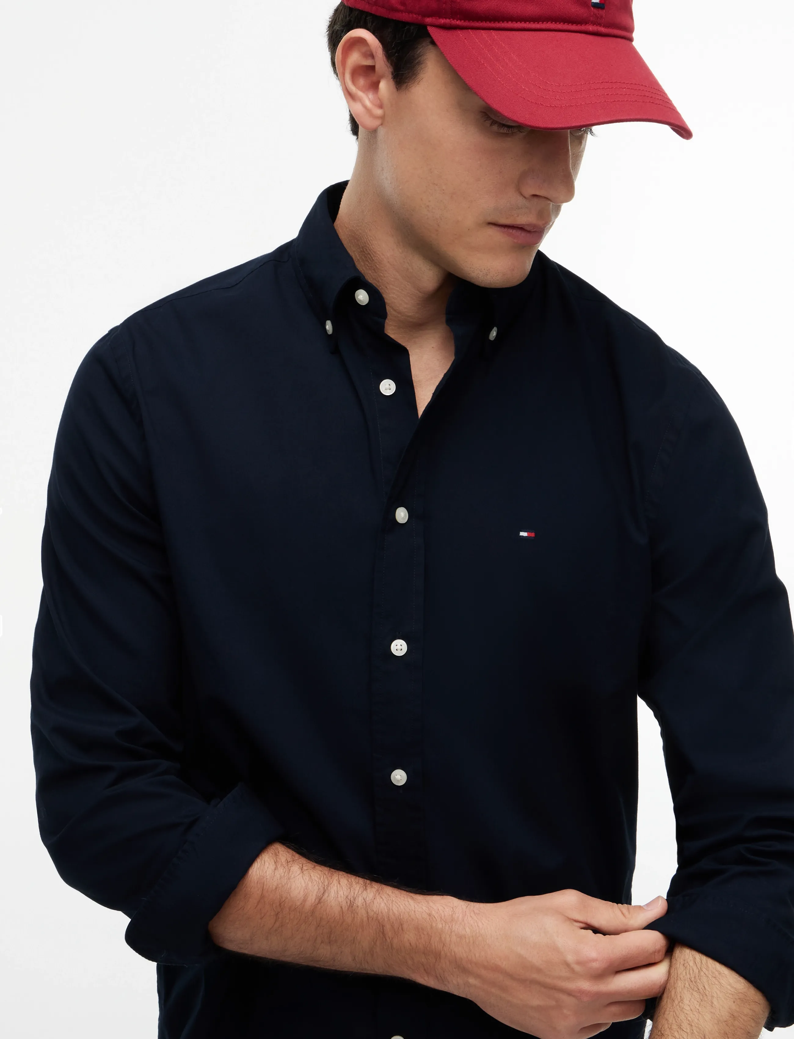 Tommy Hilfiger - CORE FLEX POPLIN SOLID RF SHIRT - vabaajasärgid - navy blue - 4