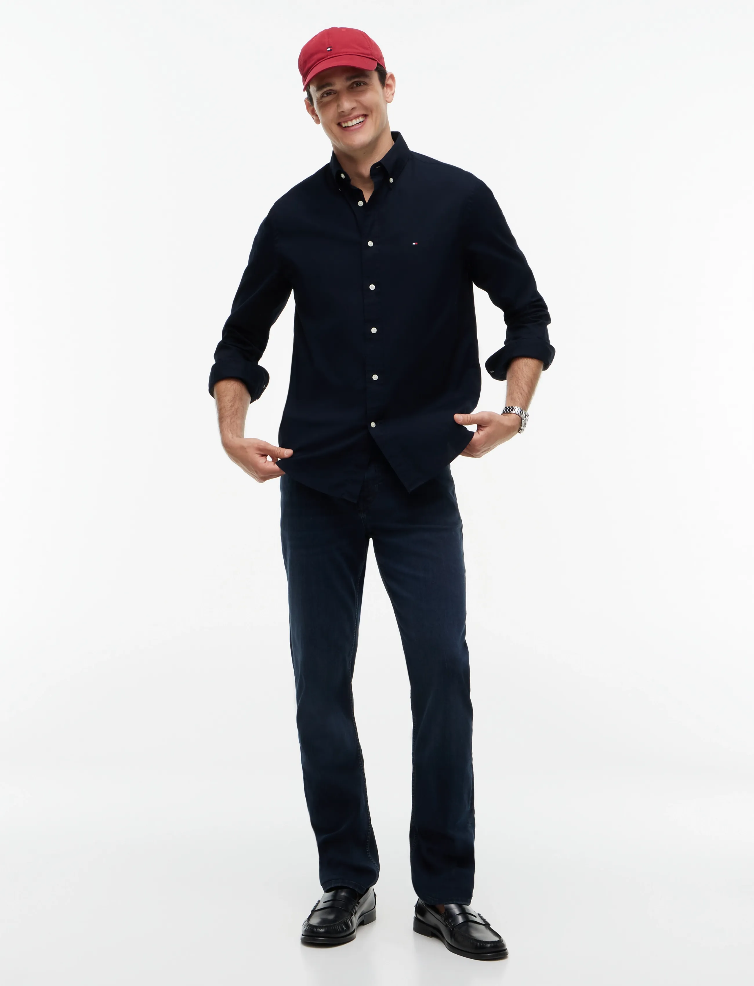 Tommy Hilfiger - CORE FLEX POPLIN SOLID RF SHIRT - vabaajasärgid - navy blue - 5