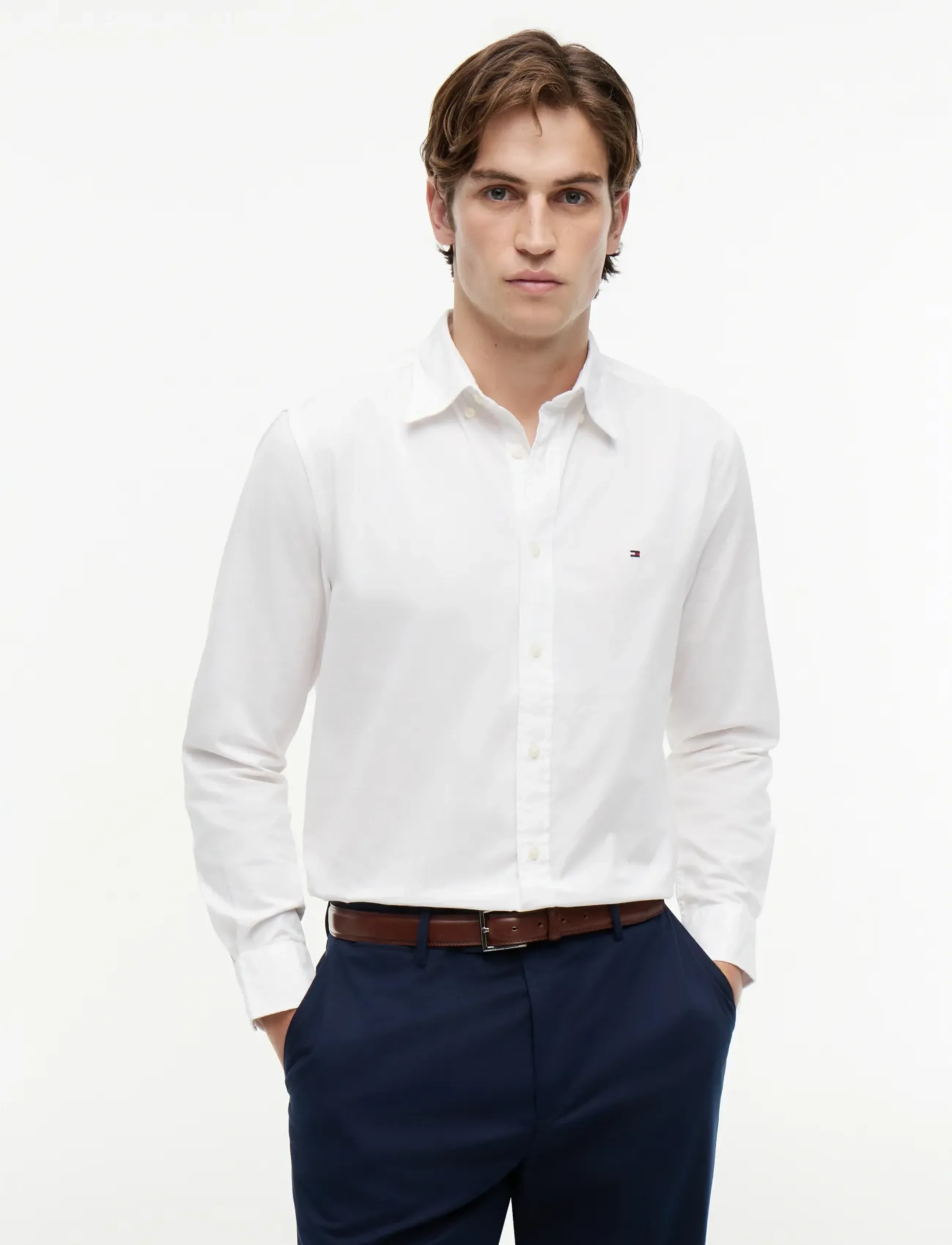 Tommy Hilfiger CORE FLEX POPLIN SOLID RF SHIRT - Hemden - WHITE / white